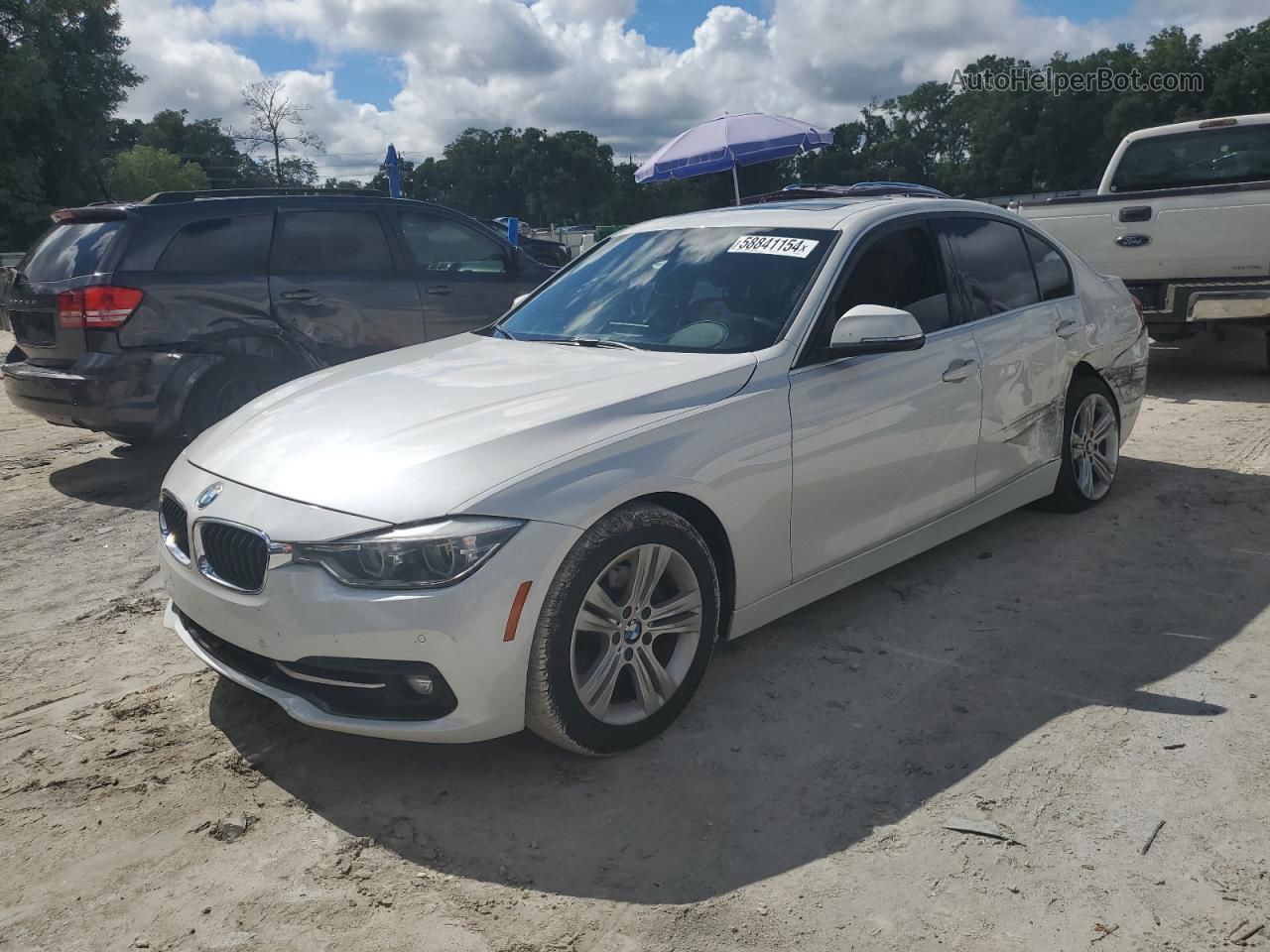 2017 Bmw 330 Xi White vin: WBA8D9G36HNU62473