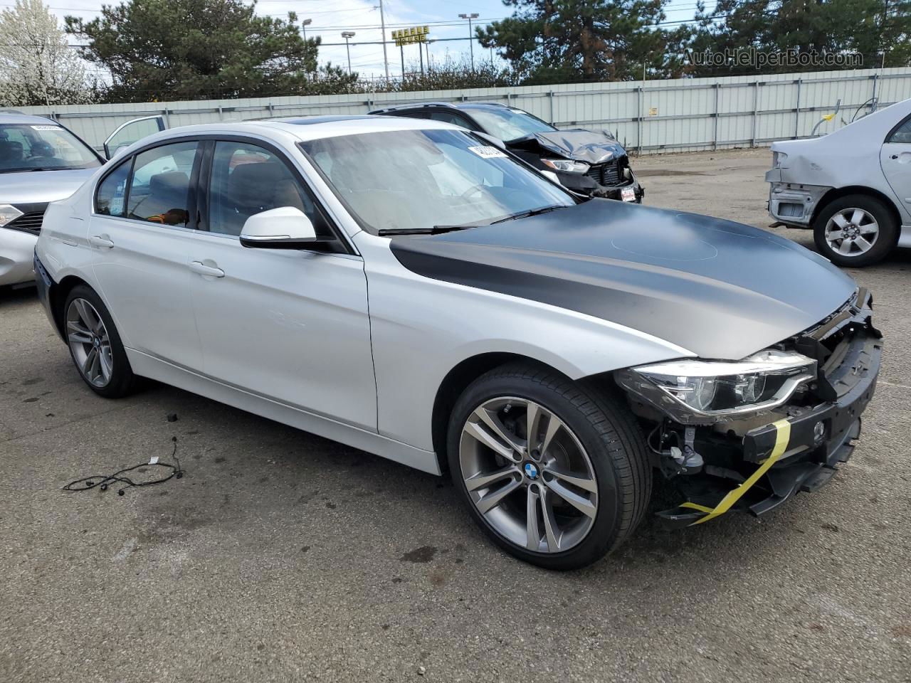 2017 Bmw 330 Xi White vin: WBA8D9G36HNU64191