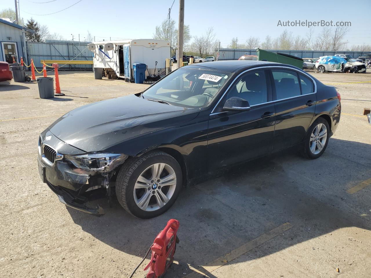 2017 Bmw 330 Xi Black vin: WBA8D9G37HNU65558