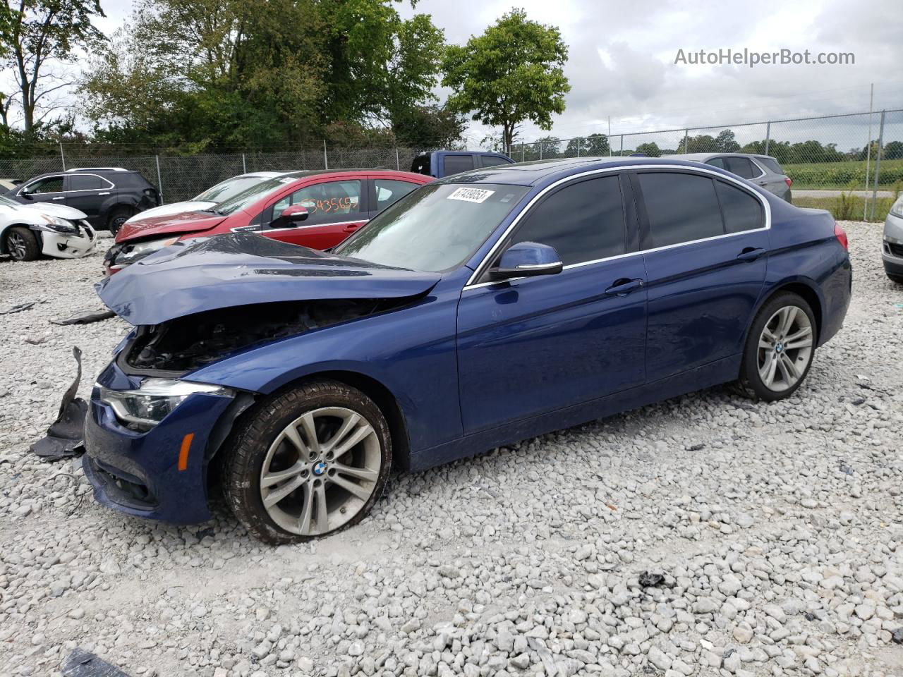 2017 Bmw 330 Xi Blue vin: WBA8D9G39HNU65108