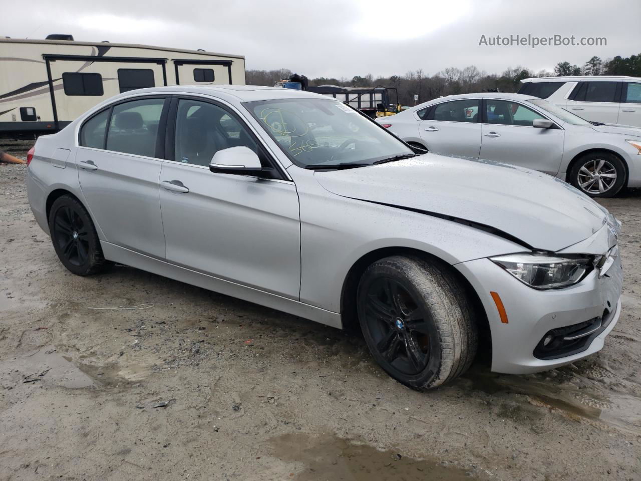 2017 Bmw 330 Xi Silver vin: WBA8D9G55HNU58917