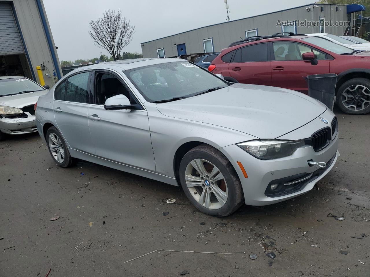 2017 Bmw 330 Xi Silver vin: WBA8D9G58HNT90905