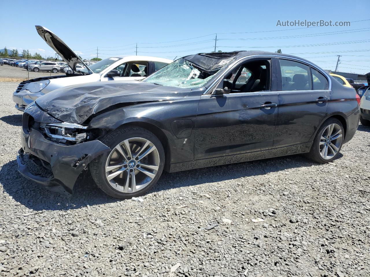 2017 Bmw 330e  Черный vin: WBA8E1C33HA029964