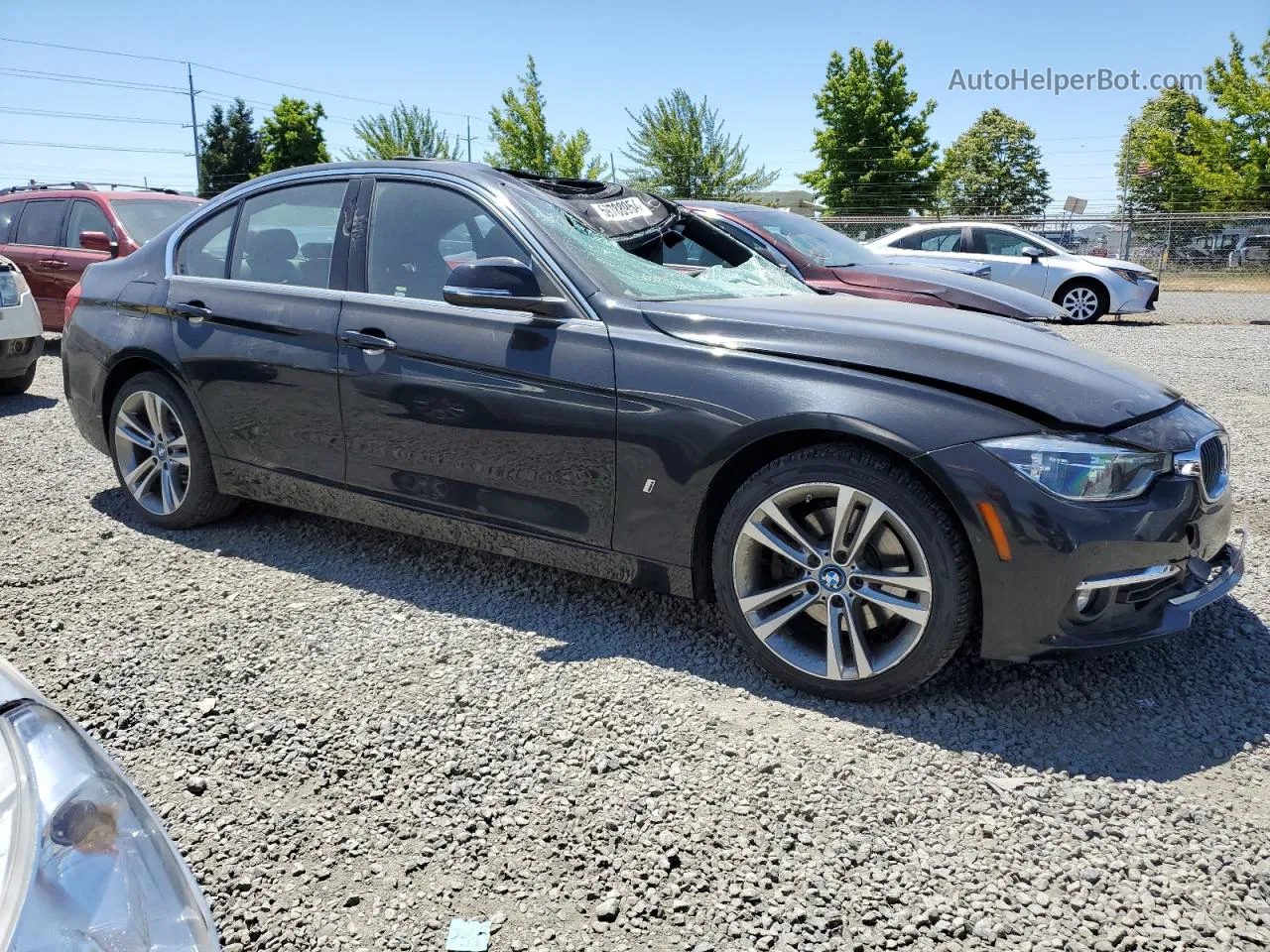 2017 Bmw 330e  Черный vin: WBA8E1C33HA029964