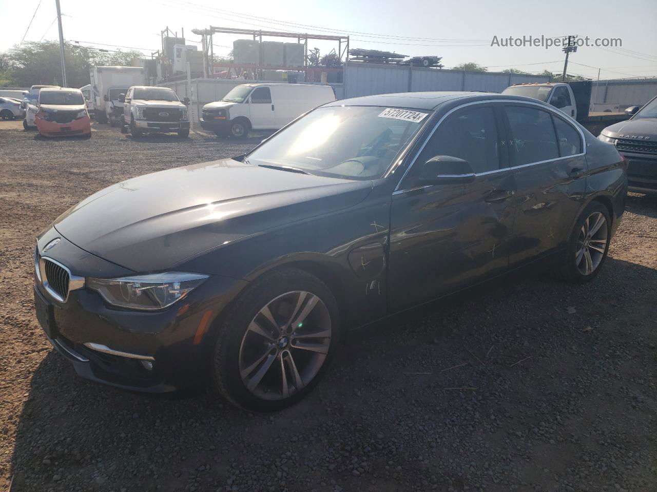 2017 Bmw 330e Черный vin: WBA8E1C38HA158959