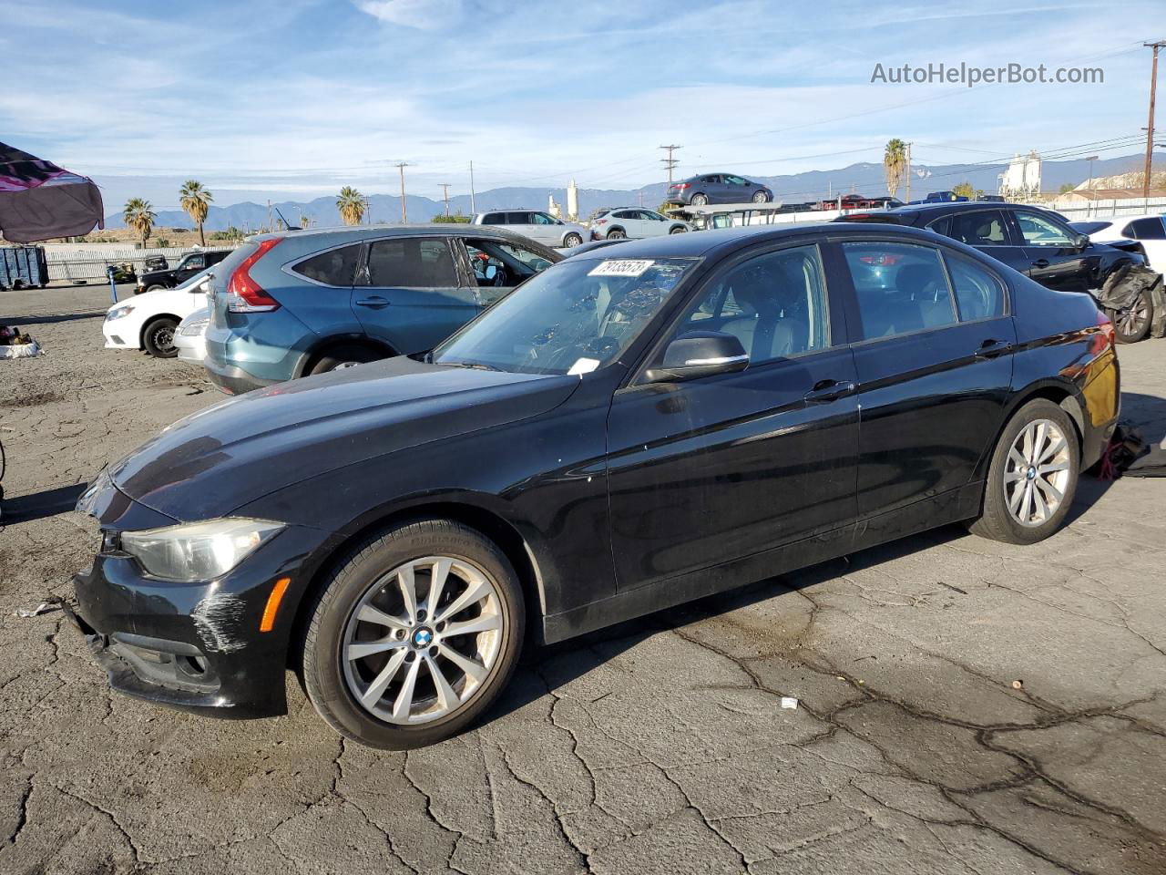 2016 Bmw 320 I Черный vin: WBA8E1G53GNT34819