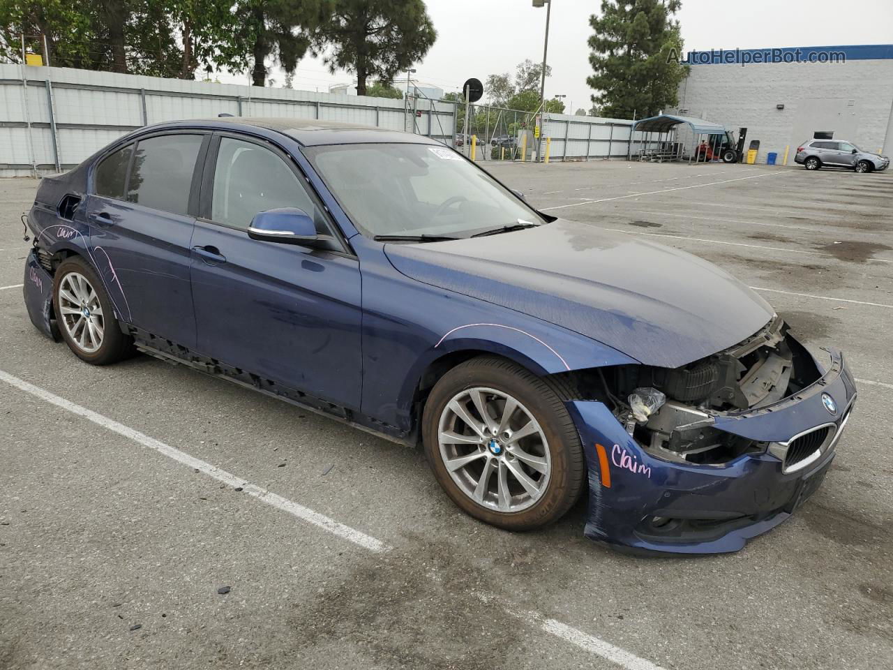 2016 Bmw 320 I Blue vin: WBA8E1G56GNT99728