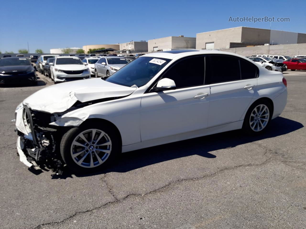 2017 Bmw 320 I White vin: WBA8E1G58HNU13016