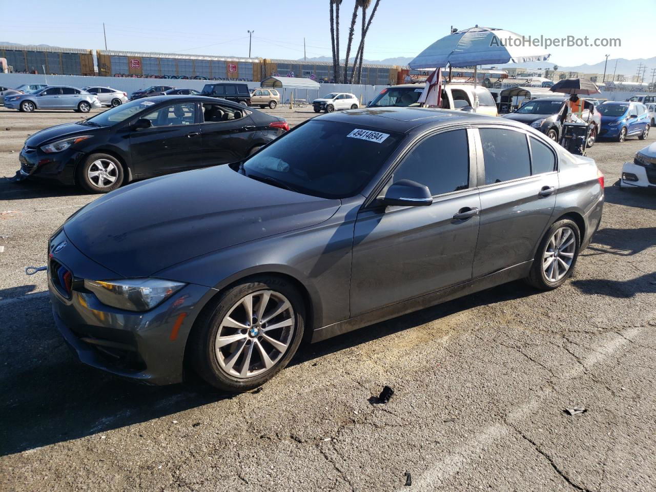 2016 Bmw 320 I Gray vin: WBA8E1G5XGNT34218