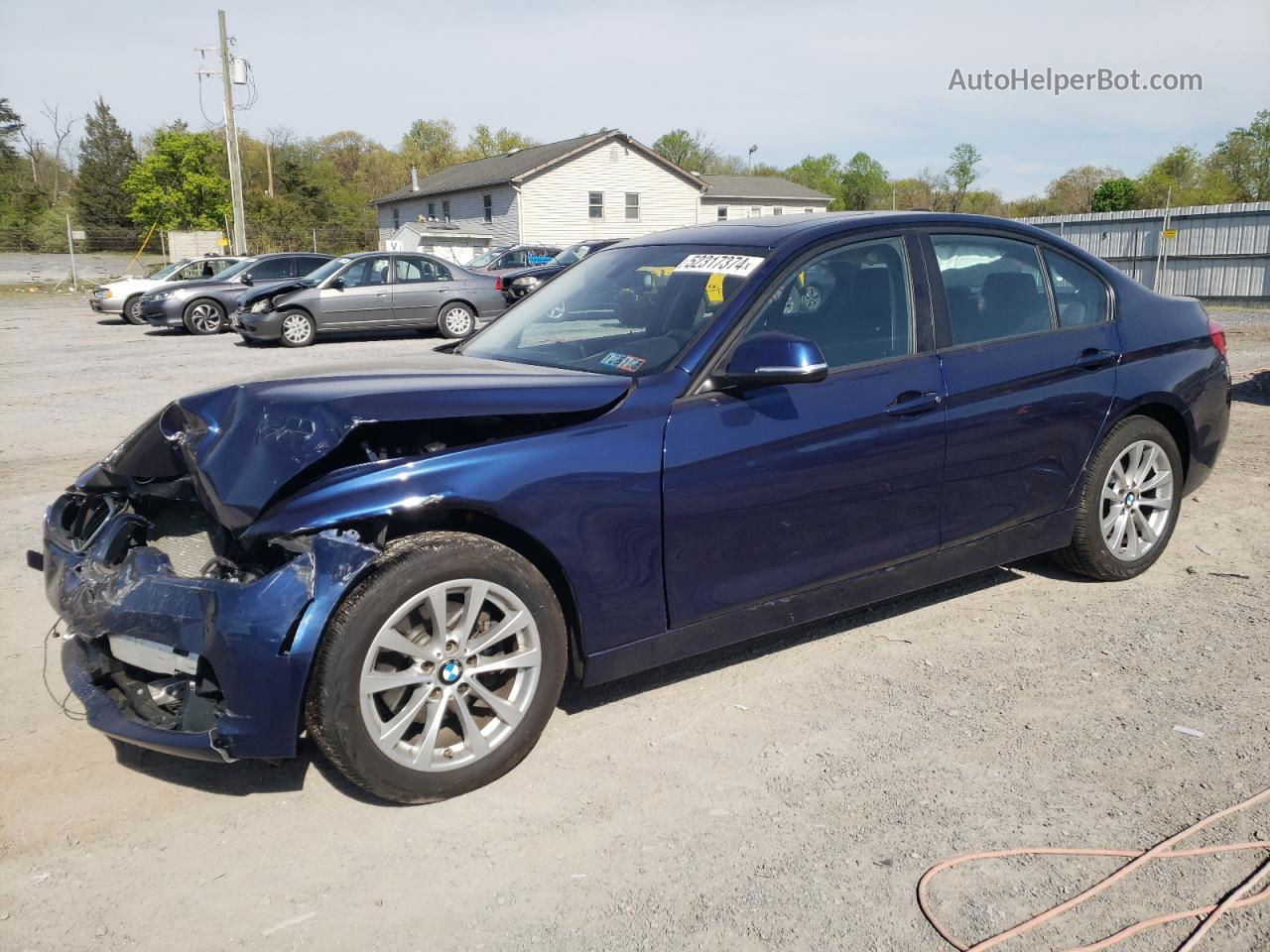 2017 Bmw 320 Xi Синий vin: WBA8E5G36HNU44786