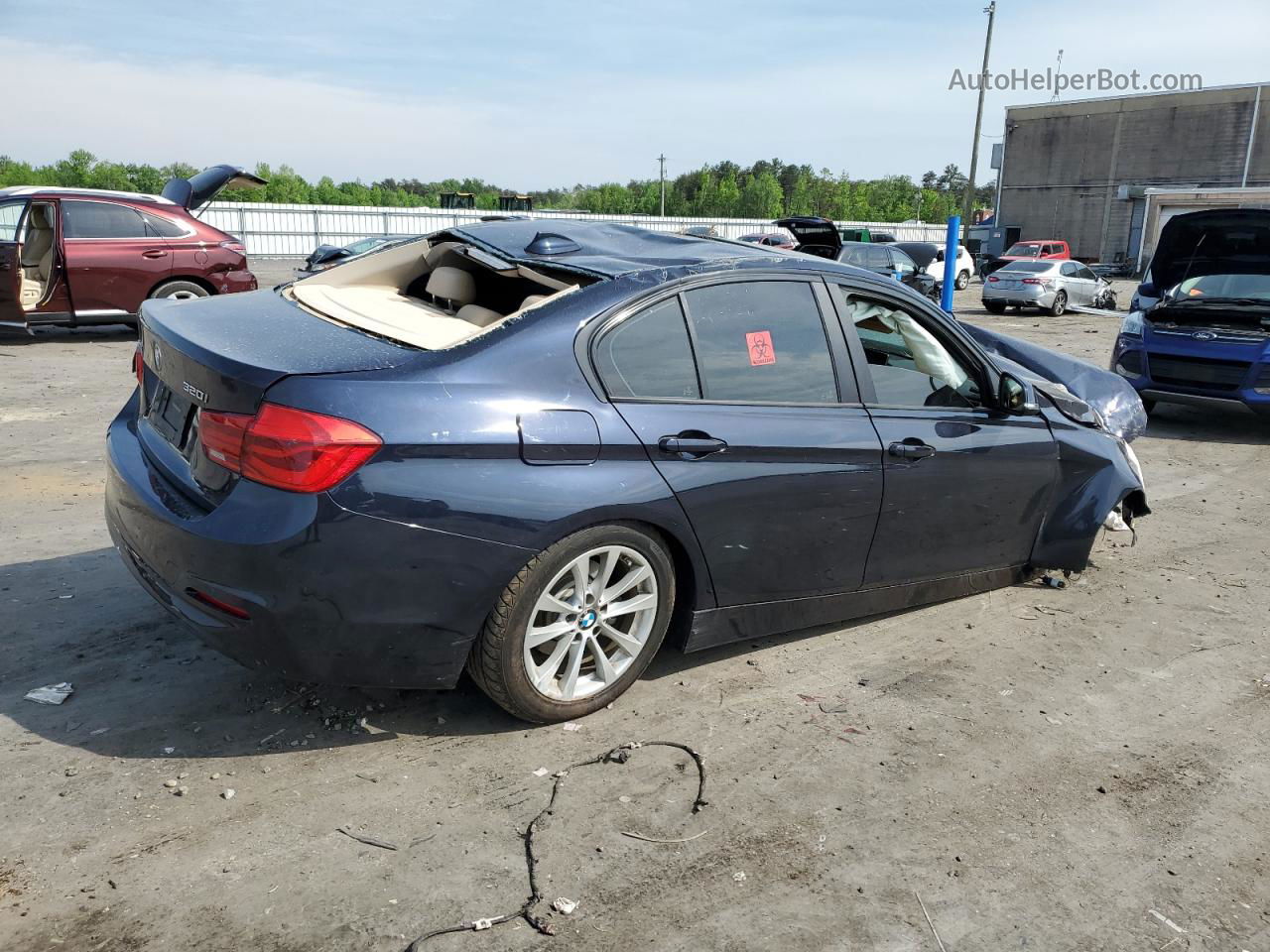 2016 Bmw 320 Xi Синий vin: WBA8E5G54GNU20244