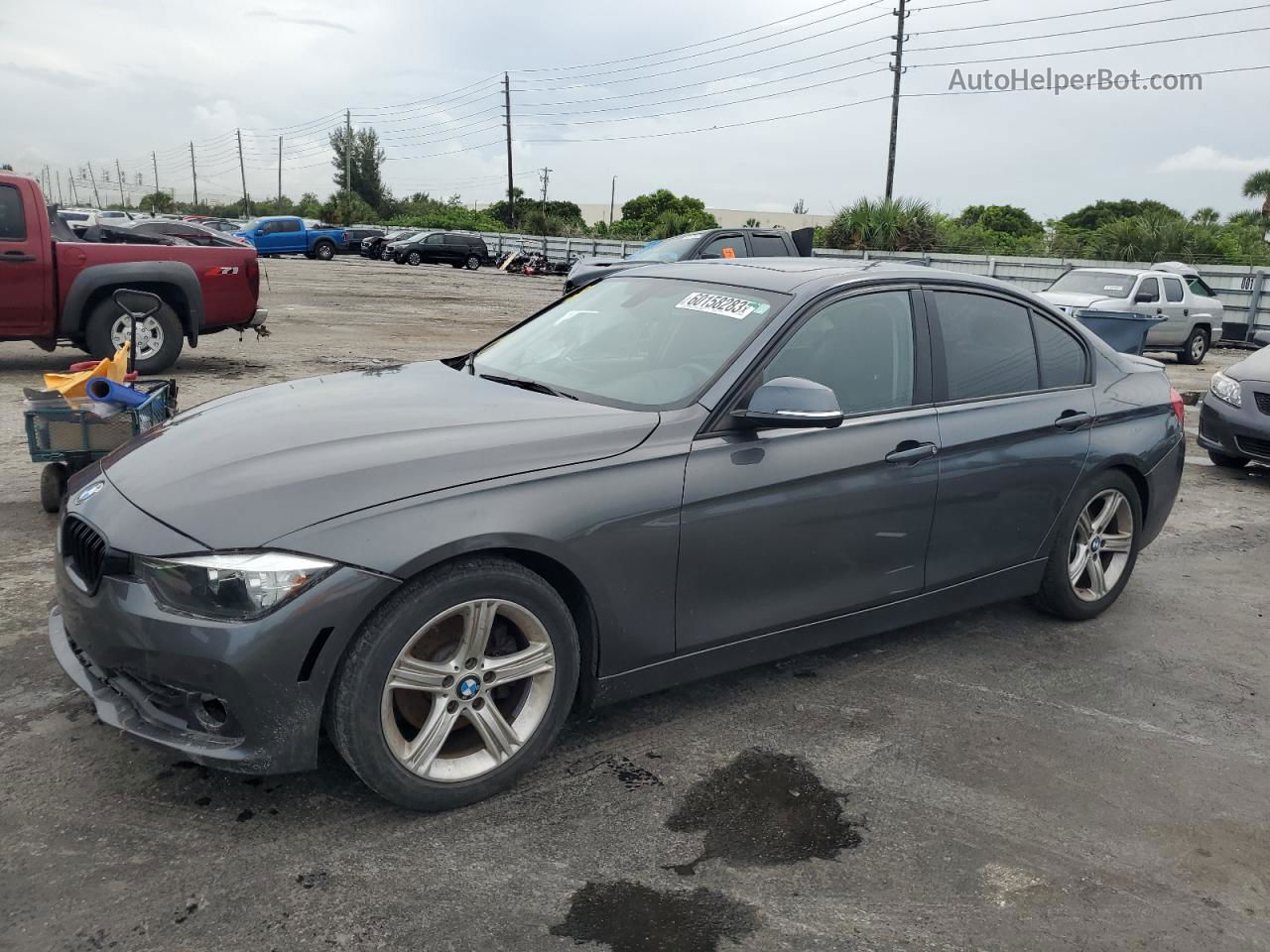 2016 Bmw 320 Xi Gray vin: WBA8E5G55GNT41830