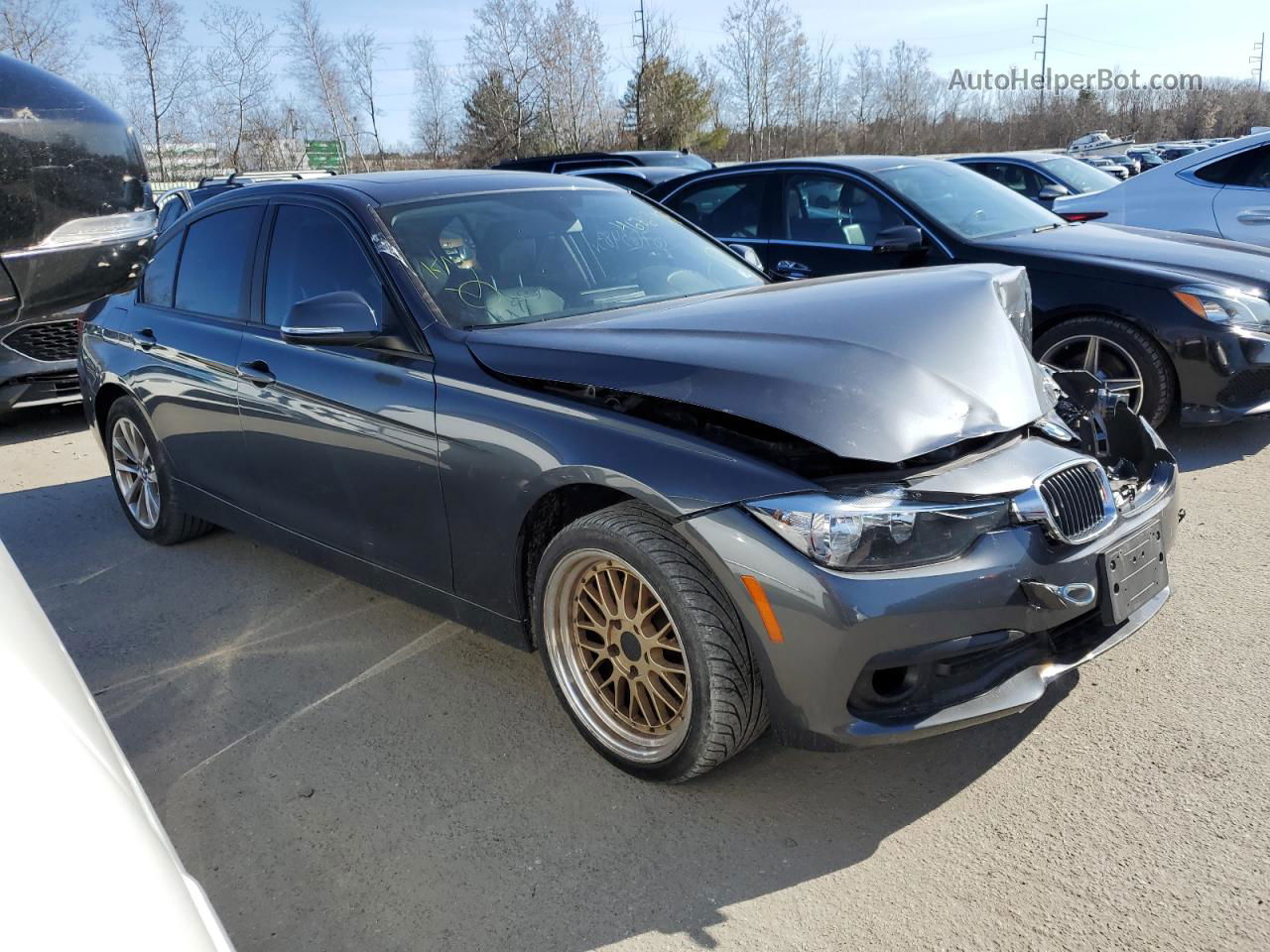 2016 Bmw 320 Xi Gray vin: WBA8E5G56GNT40203