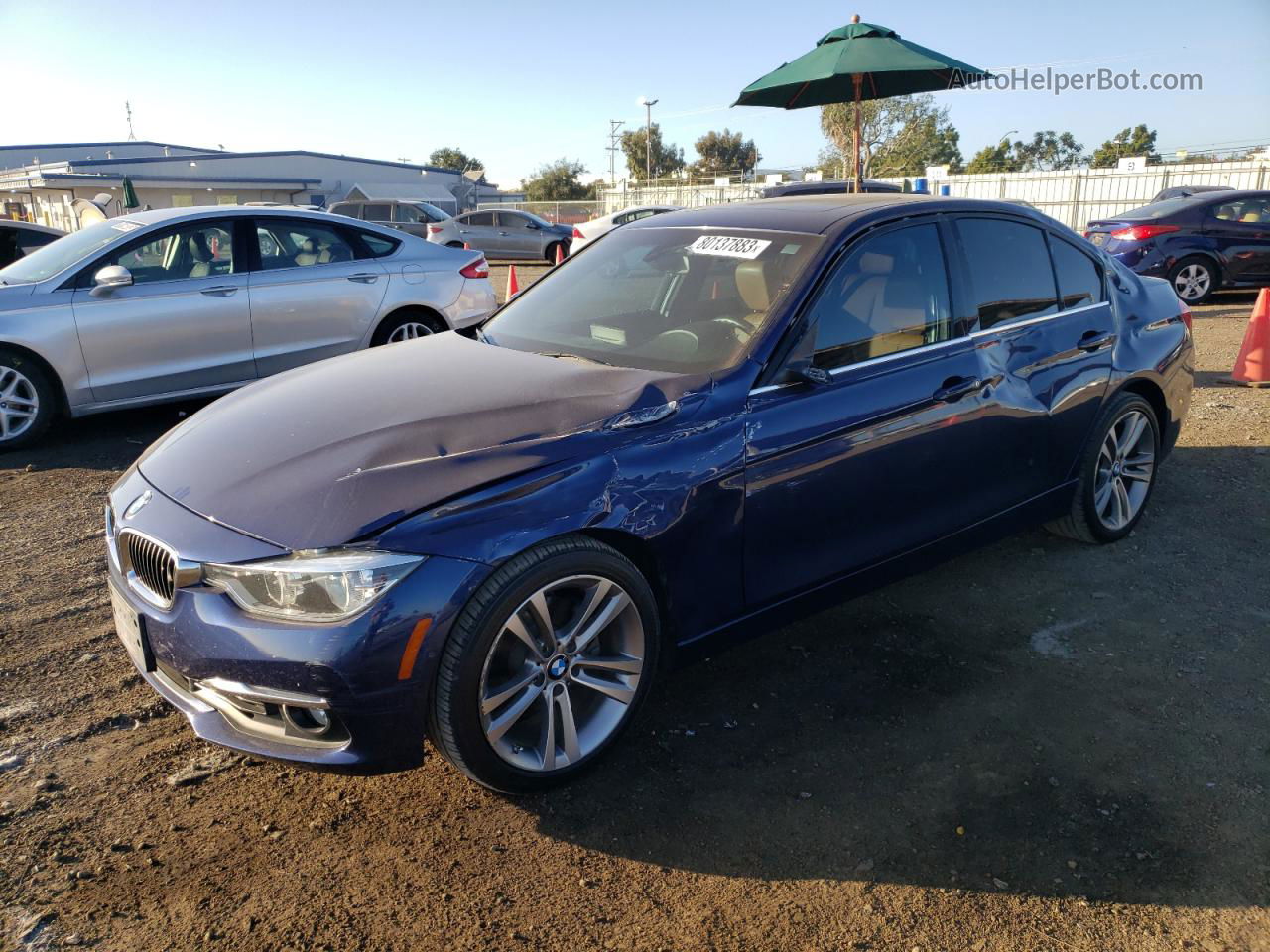 2016 Bmw 328 I Sulev Синий vin: WBA8E9C53GK604086