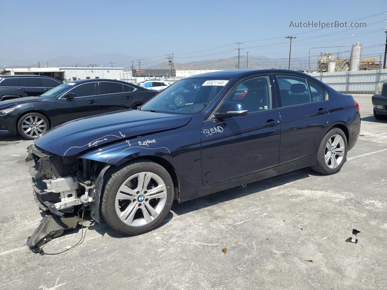 2016 Bmw 328 I Sulev Синий vin: WBA8E9G52GNU29922