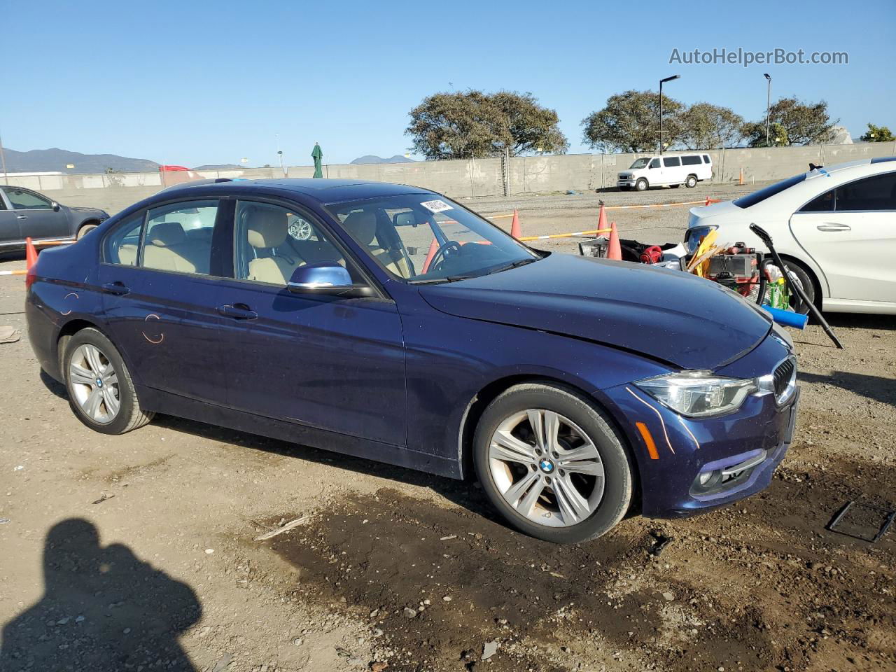 2016 Bmw 328 I Sulev Синий vin: WBA8E9G54GNT88113