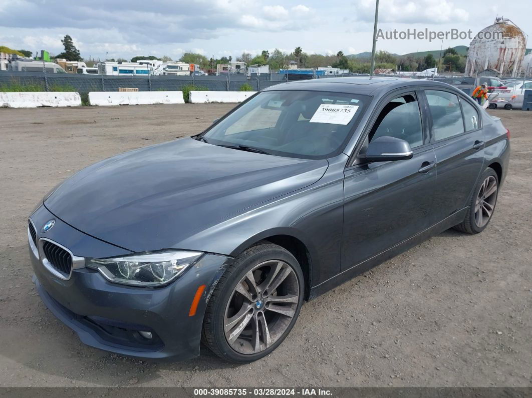 2016 Bmw 328i Gray vin: WBA8E9G5XGNT84325