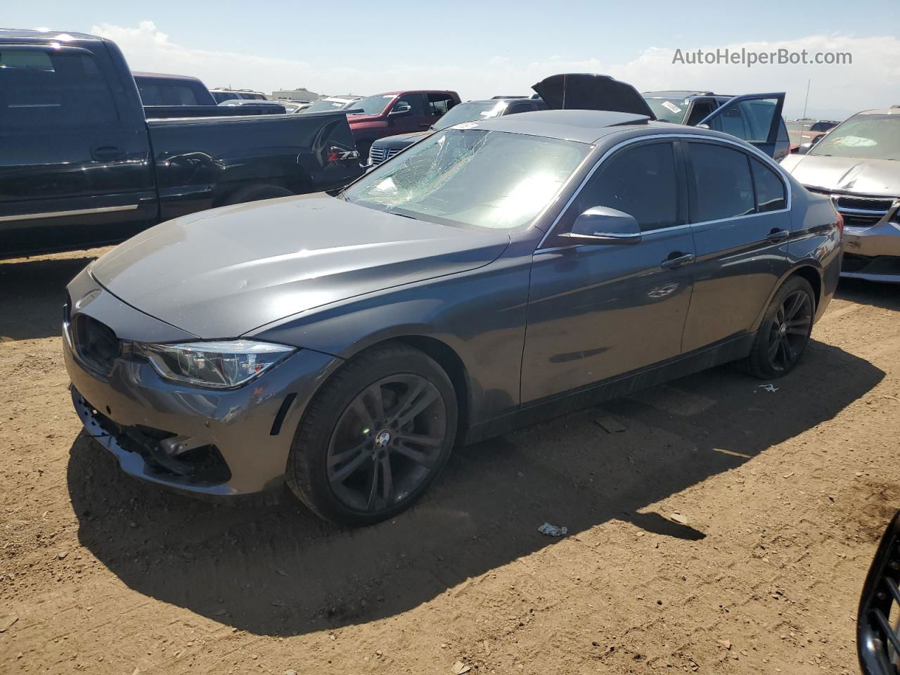 2017 Bmw 328 D Xdrive Gray vin: WBA8F1C37HK825754