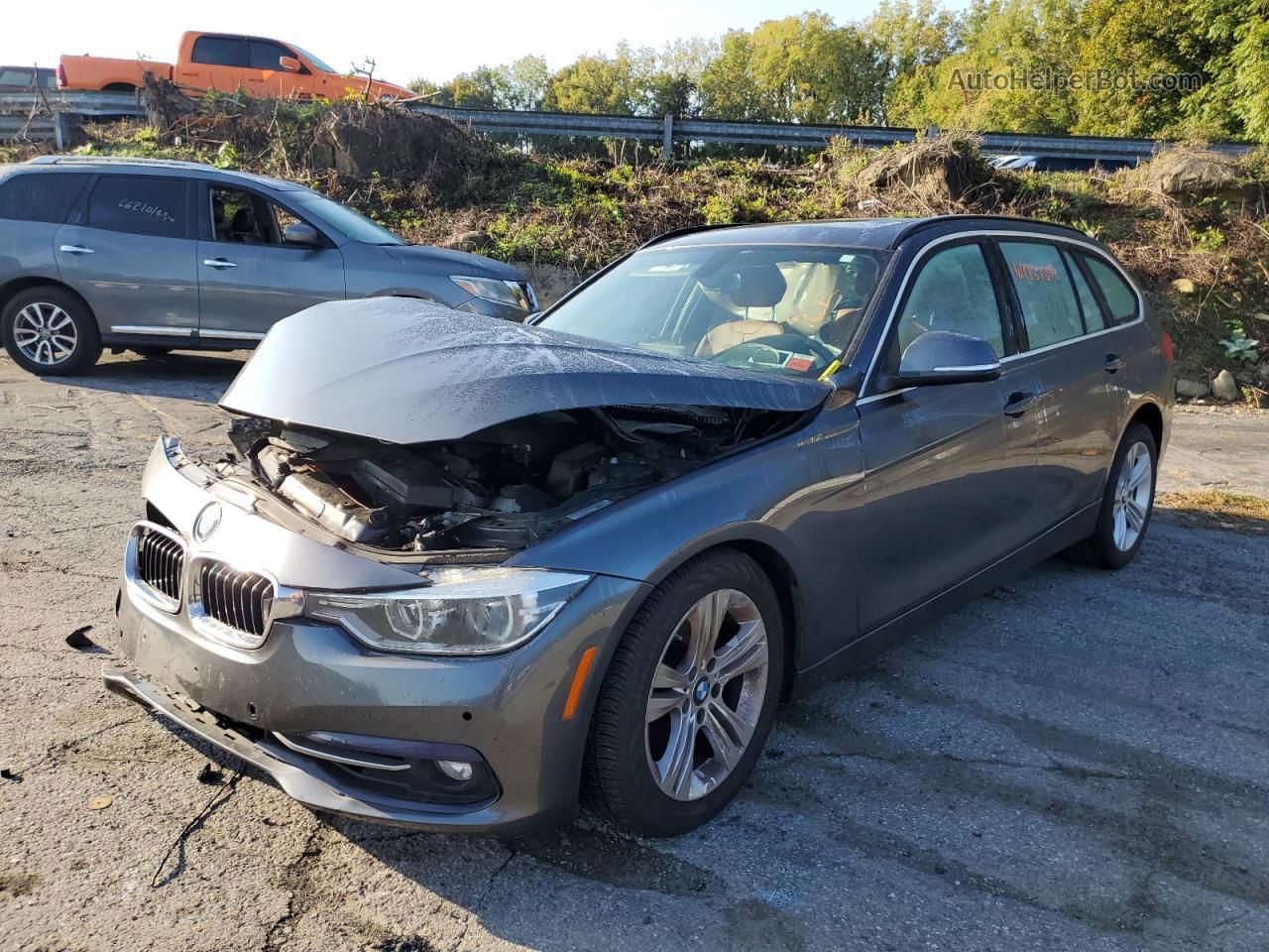 2016 Bmw 328 Xi Gray vin: WBA8G5C52GK443247