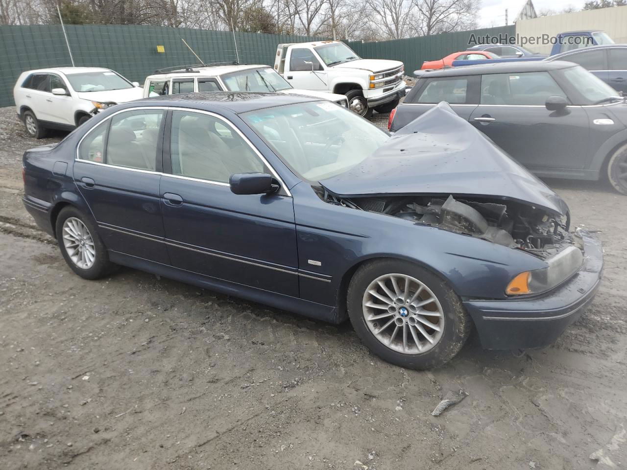 2003 Bmw 540 I Automatic Синий vin: WBADN63433GN88389