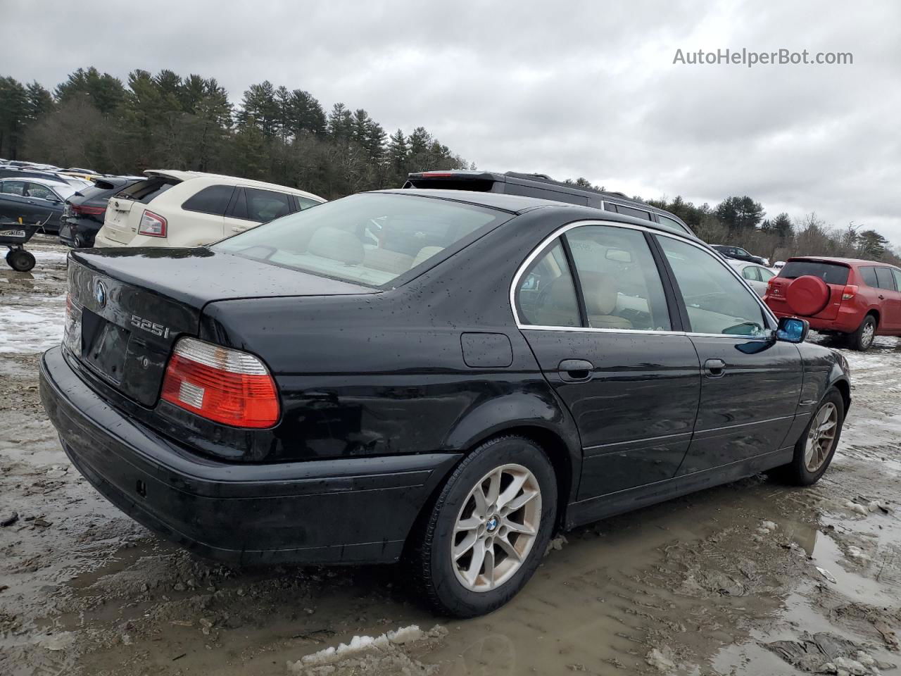 2003 Bmw 525 I Черный vin: WBADT33403GF43238