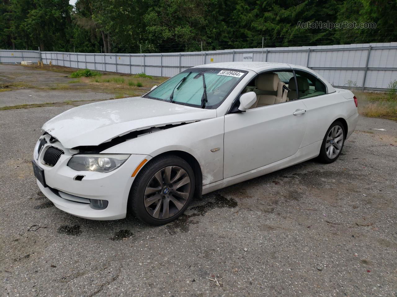 2011 Bmw 328 I White vin: WBADW3C53BE439429