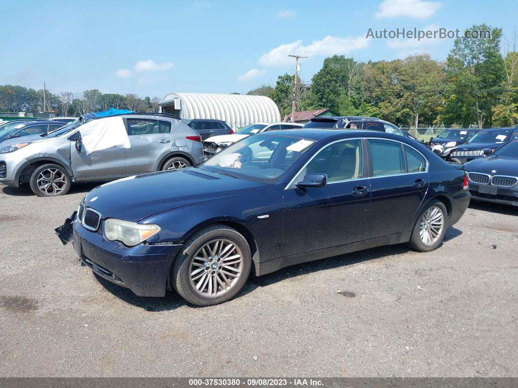 2004 Bmw 7 Series 745i Dark Blue vin: WBAGL63444DP69412