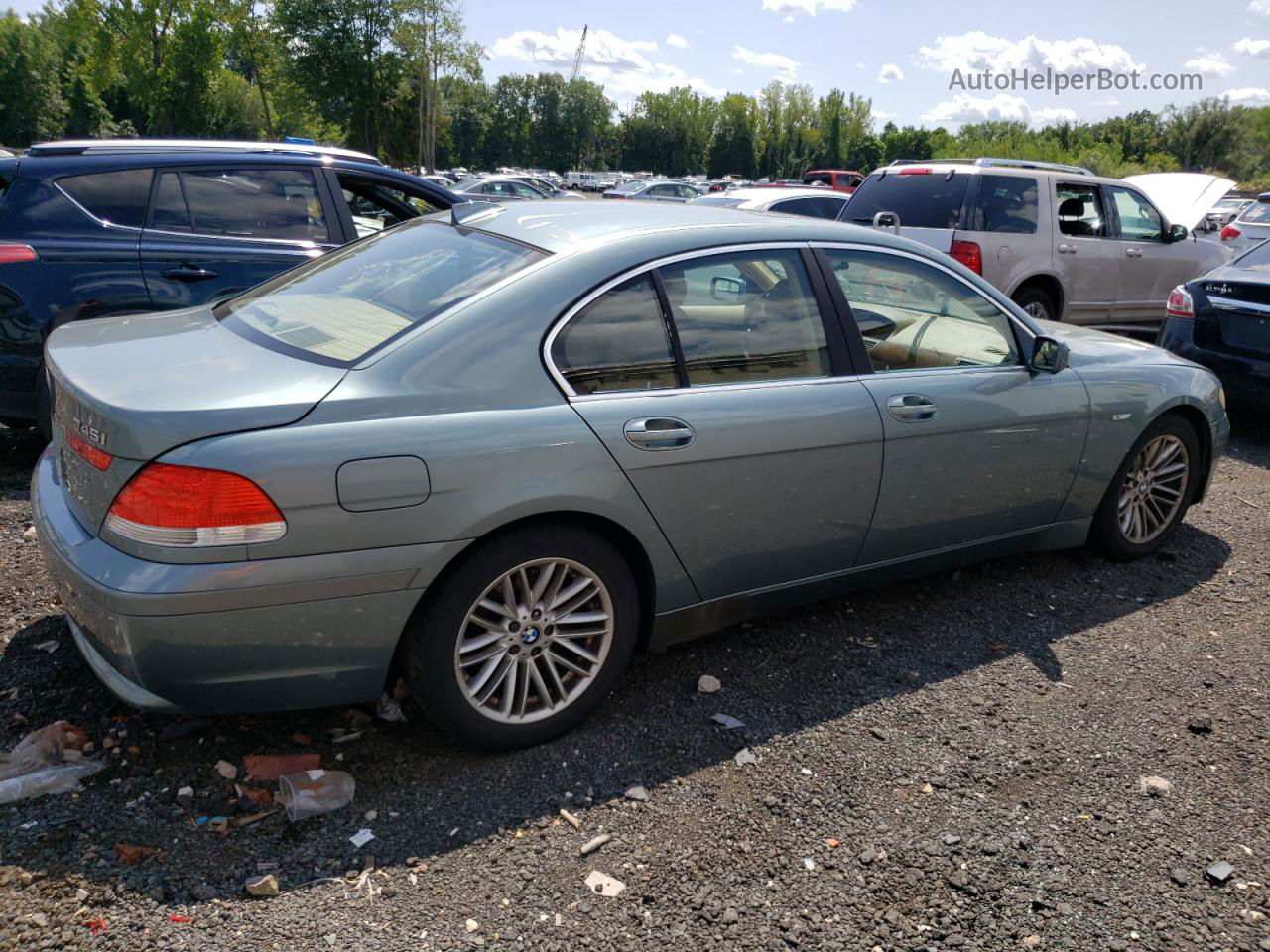 2004 Bmw 745 I Turquoise vin: WBAGL63454DP68530