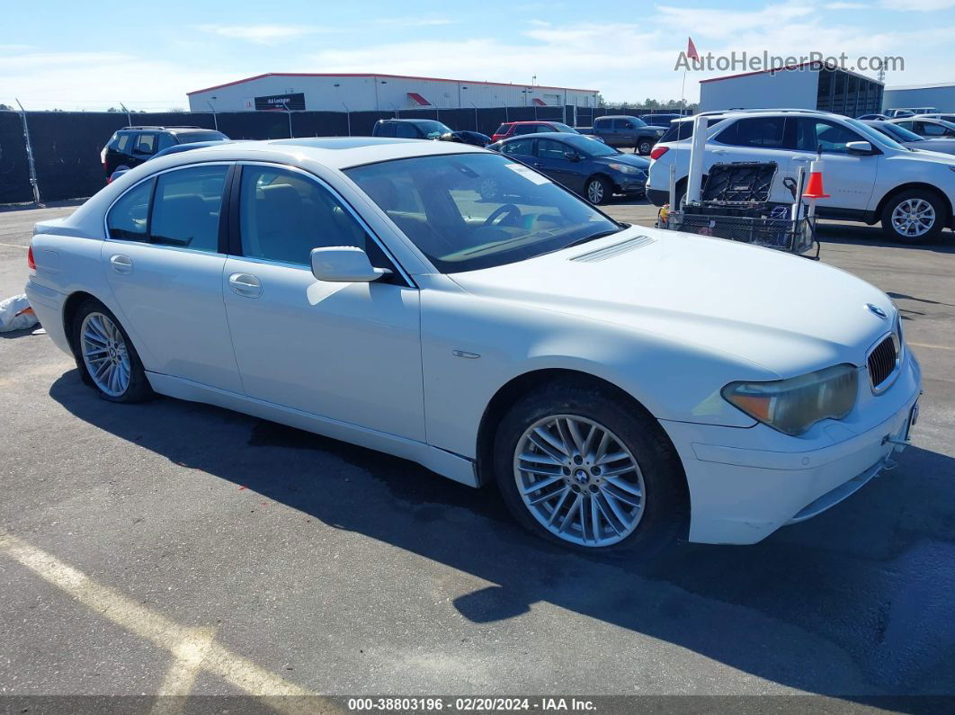 2004 Bmw 745i   White vin: WBAGL63474DP71705