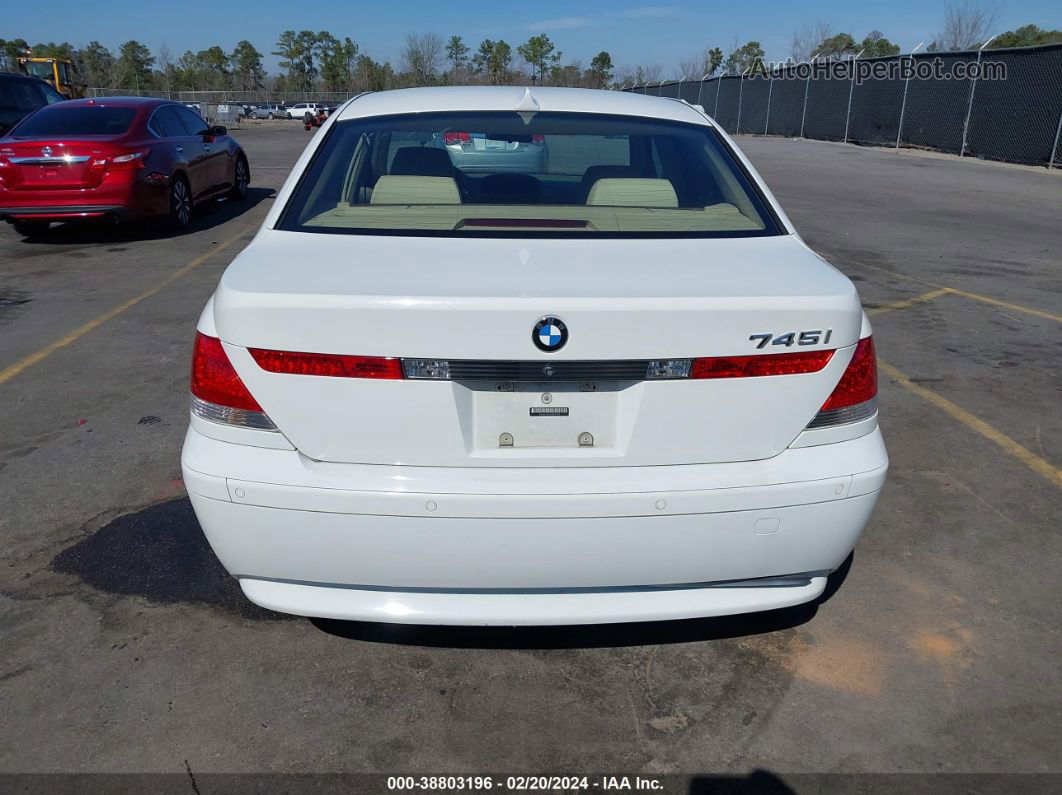 2004 Bmw 745i   White vin: WBAGL63474DP71705