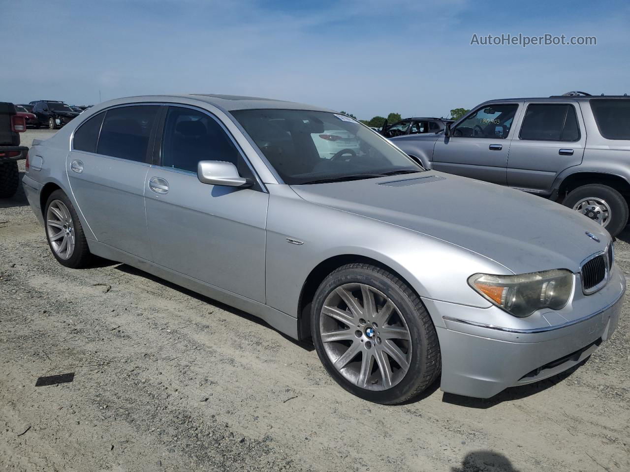 2004 Bmw 745 Li Silver vin: WBAGN63404DS47838