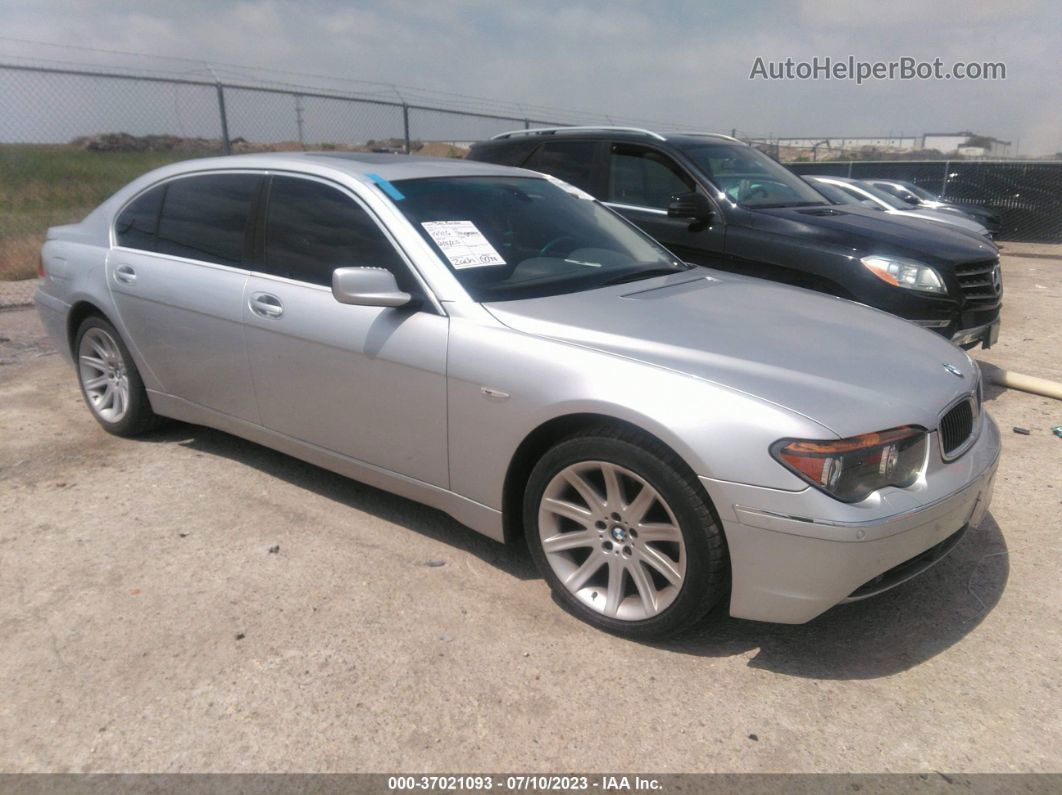 2004 Bmw 7 Series 745li Silver vin: WBAGN63404DS47841