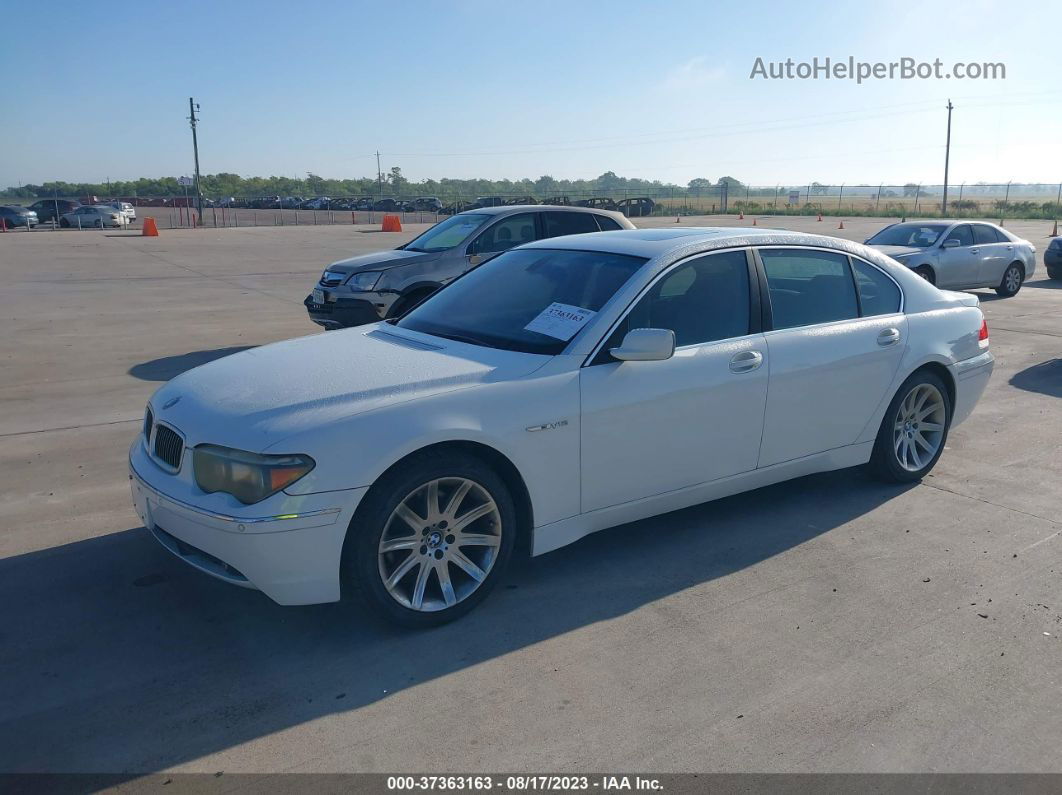 2004 Bmw 7 Series 745li White vin: WBAGN63424DS45444