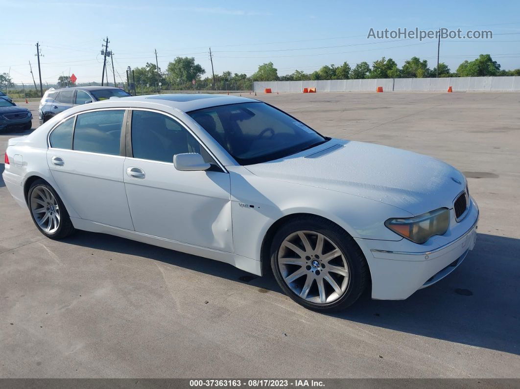 2004 Bmw 7 Series 745li White vin: WBAGN63424DS45444