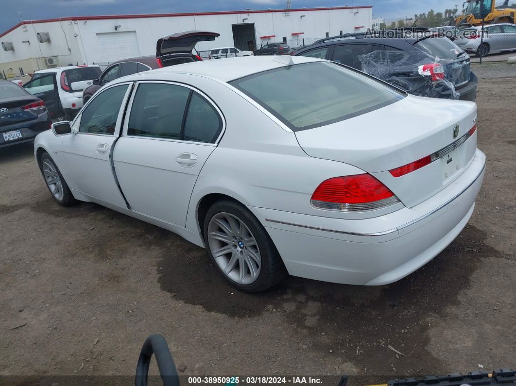 2004 Bmw 745li   White vin: WBAGN63434DS47882