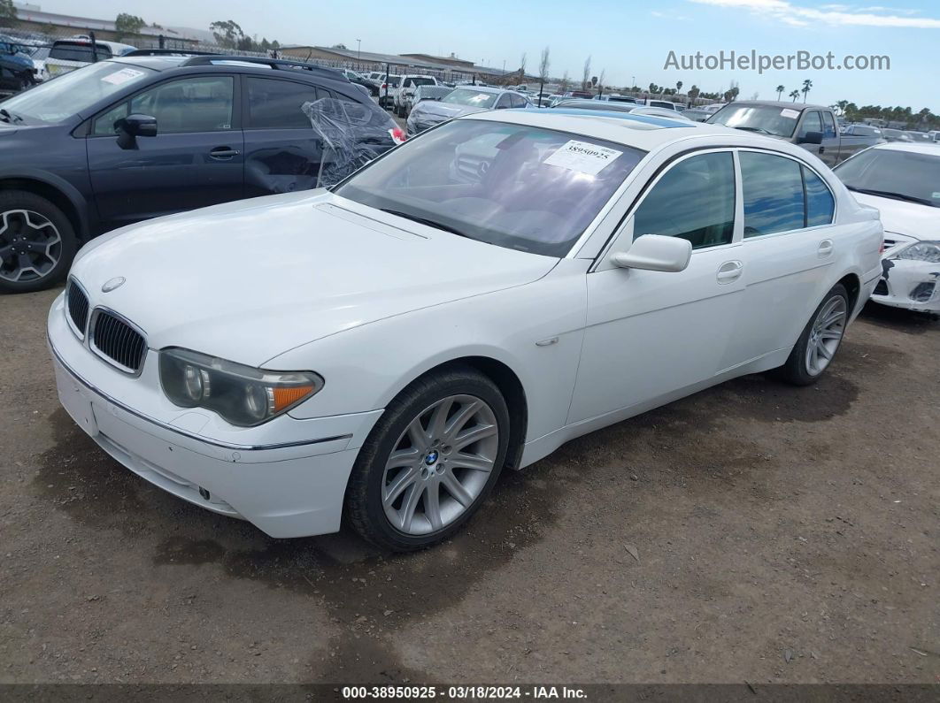 2004 Bmw 745li   White vin: WBAGN63434DS47882