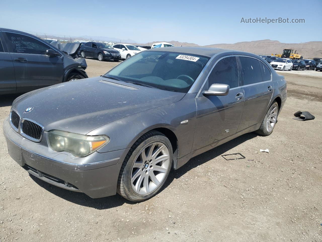 2004 Bmw 745 Li Gray vin: WBAGN63444DS48491