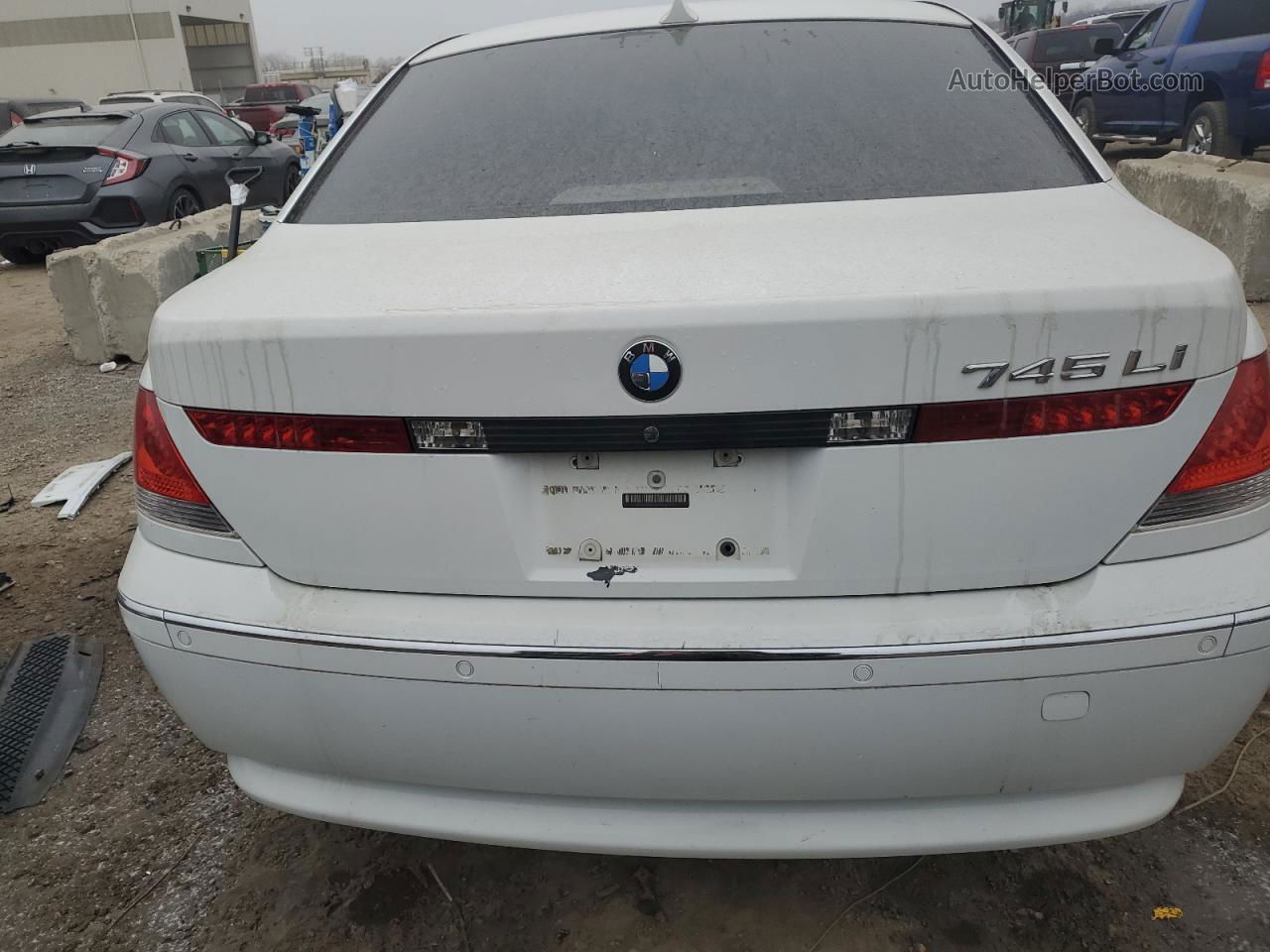 2004 Bmw 745 Li White vin: WBAGN63474DS46900