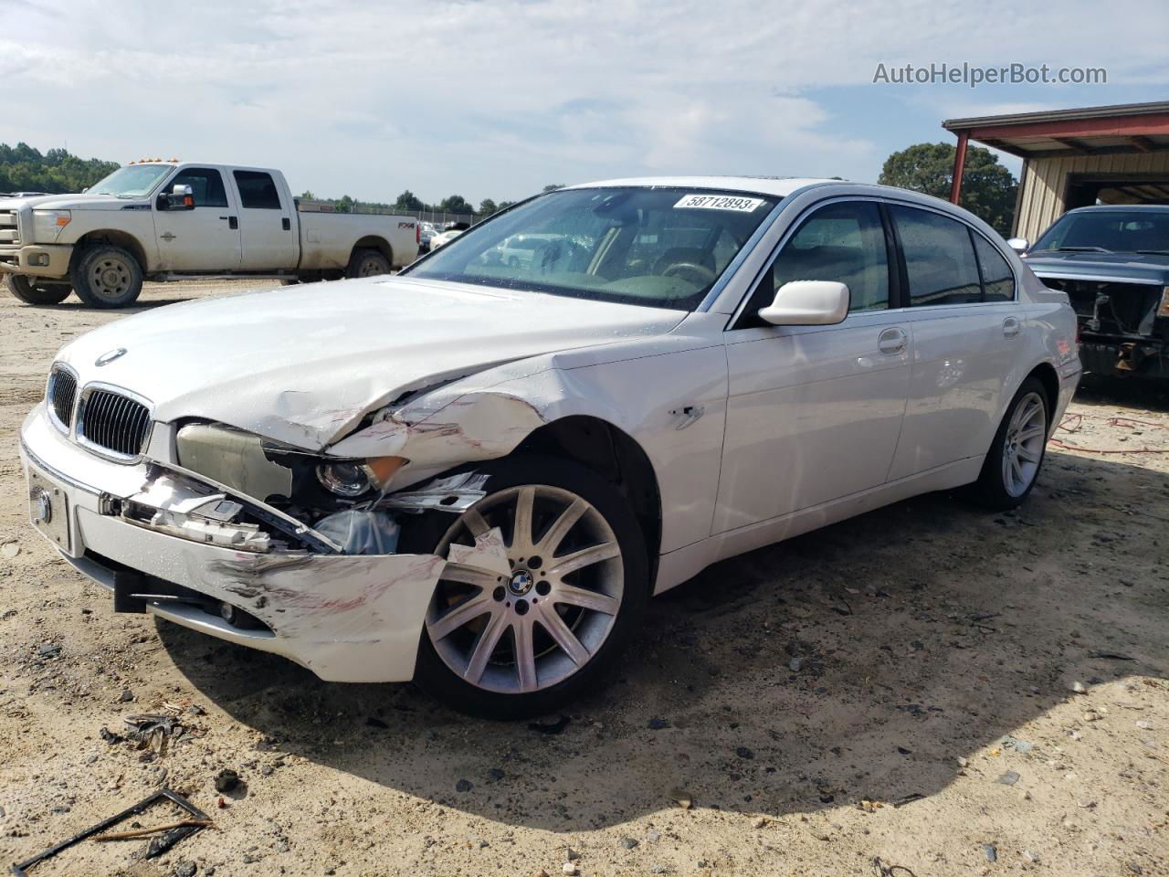 2004 Bmw 745 Li White vin: WBAGN63474DS46976