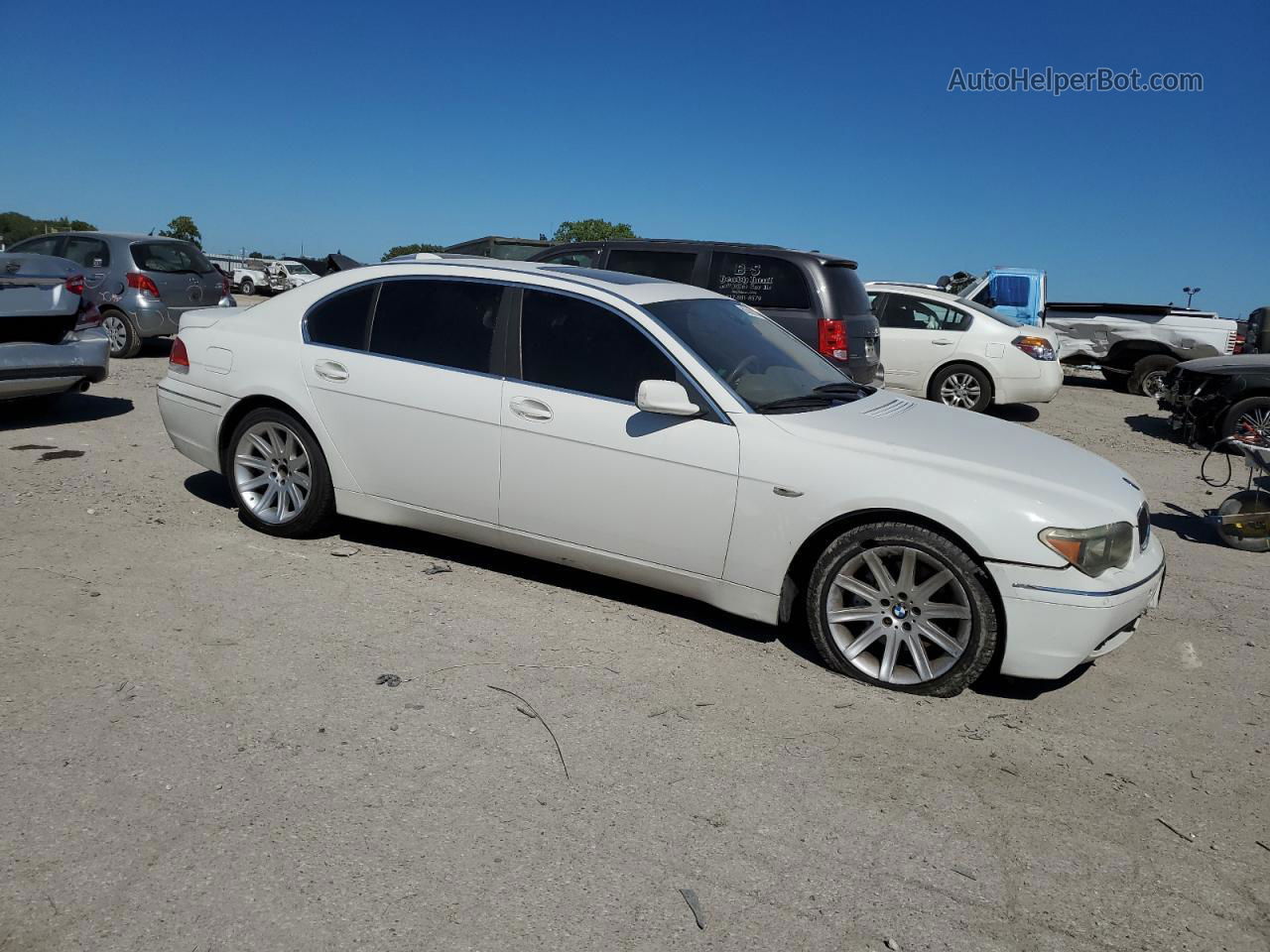 2004 Bmw 745 Li White vin: WBAGN63484DS46792