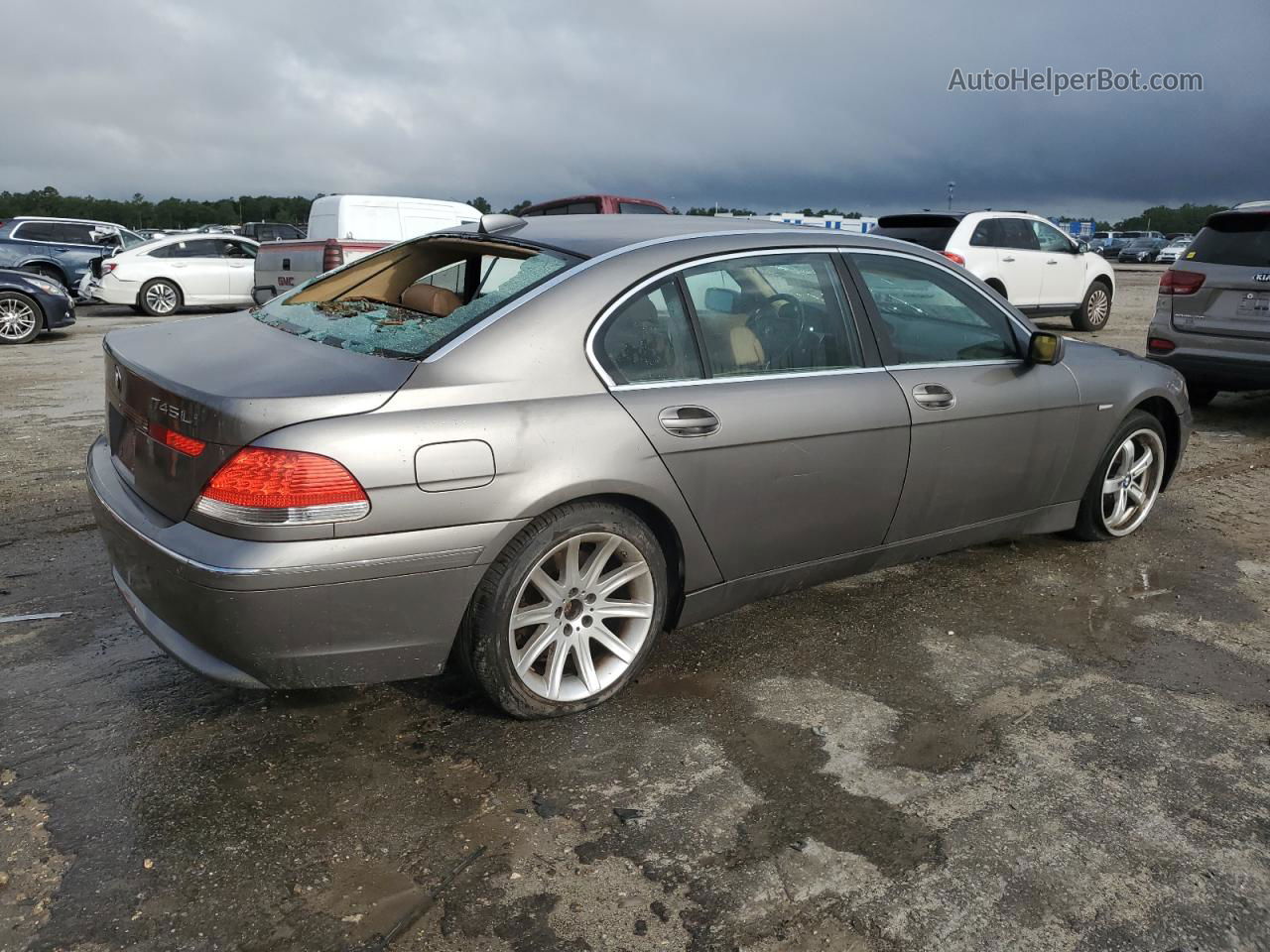 2004 Bmw 745 Li Gray vin: WBAGN63484DS47280