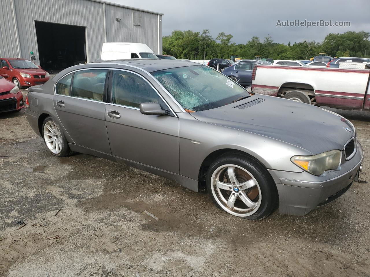 2004 Bmw 745 Li Gray vin: WBAGN63484DS47280