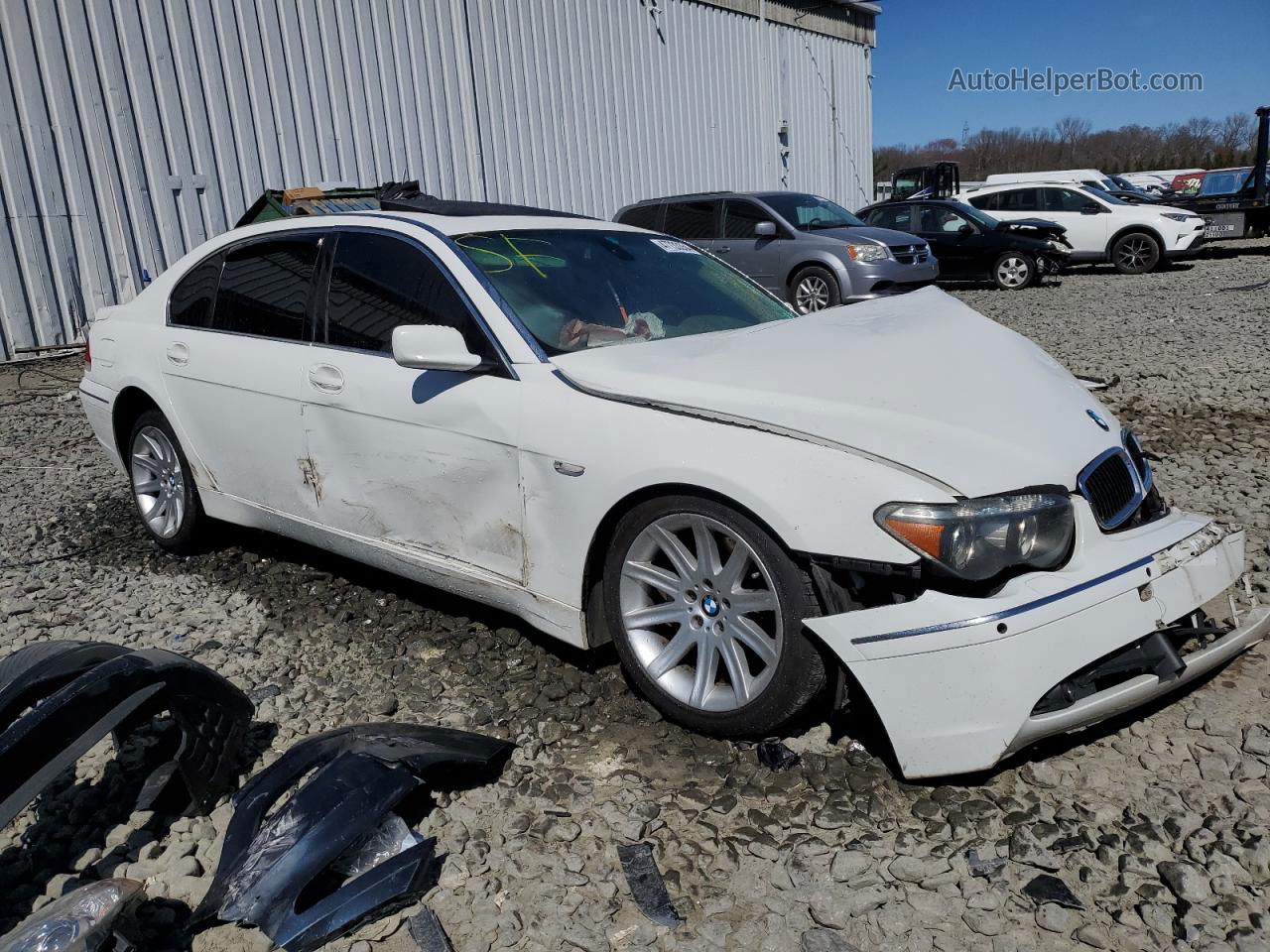 2004 Bmw 745 Li White vin: WBAGN63484DS48087