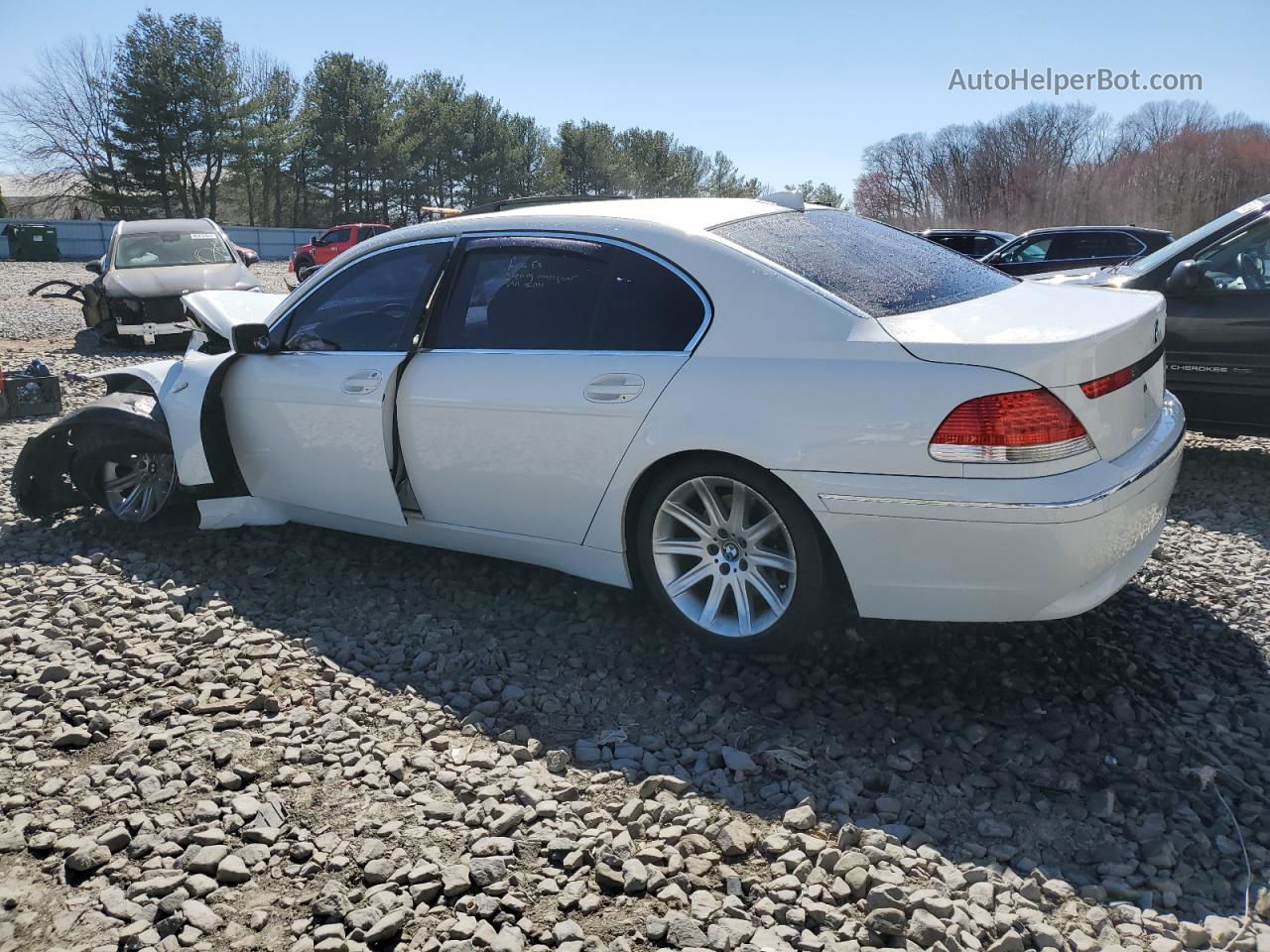 2004 Bmw 745 Li White vin: WBAGN63484DS48087