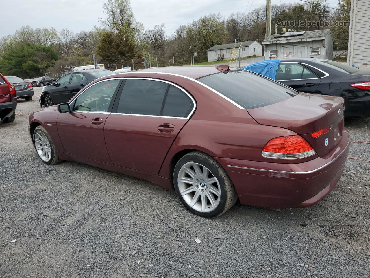 2004 Bmw 745 Li Burgundy vin: WBAGN63484DS48980