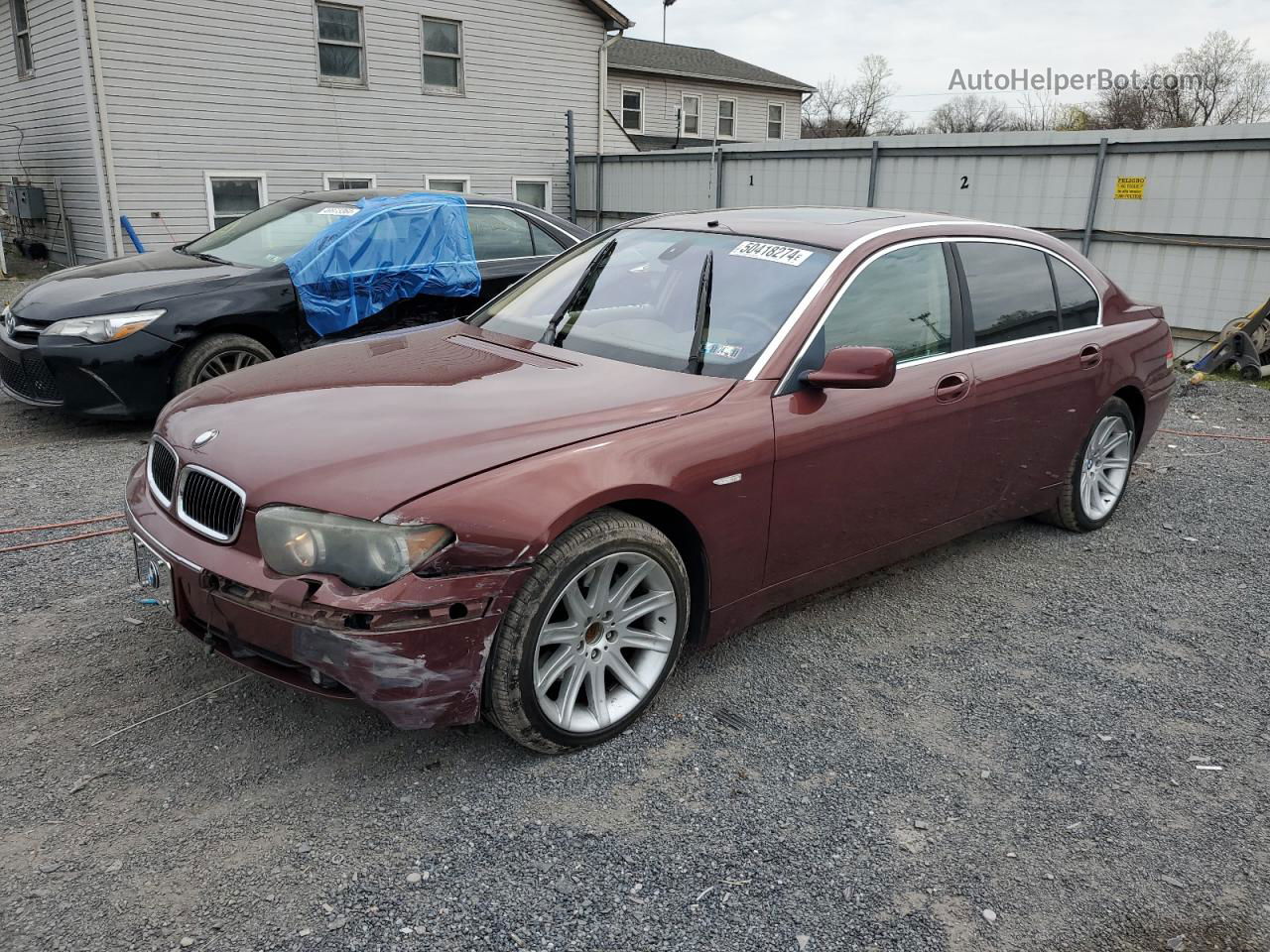 2004 Bmw 745 Li Burgundy vin: WBAGN63484DS48980