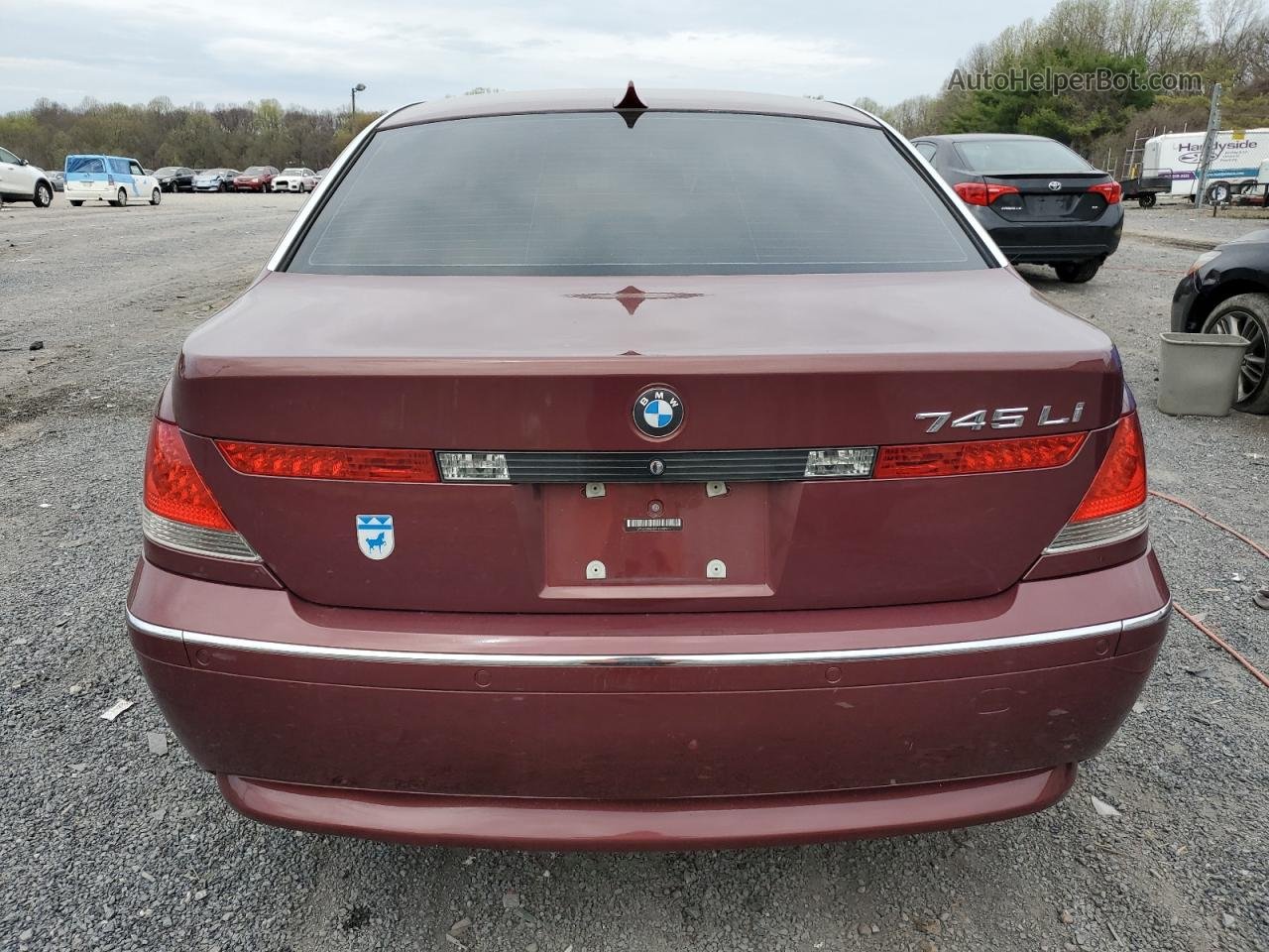 2004 Bmw 745 Li Burgundy vin: WBAGN63484DS48980