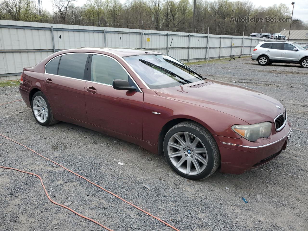 2004 Bmw 745 Li Burgundy vin: WBAGN63484DS48980