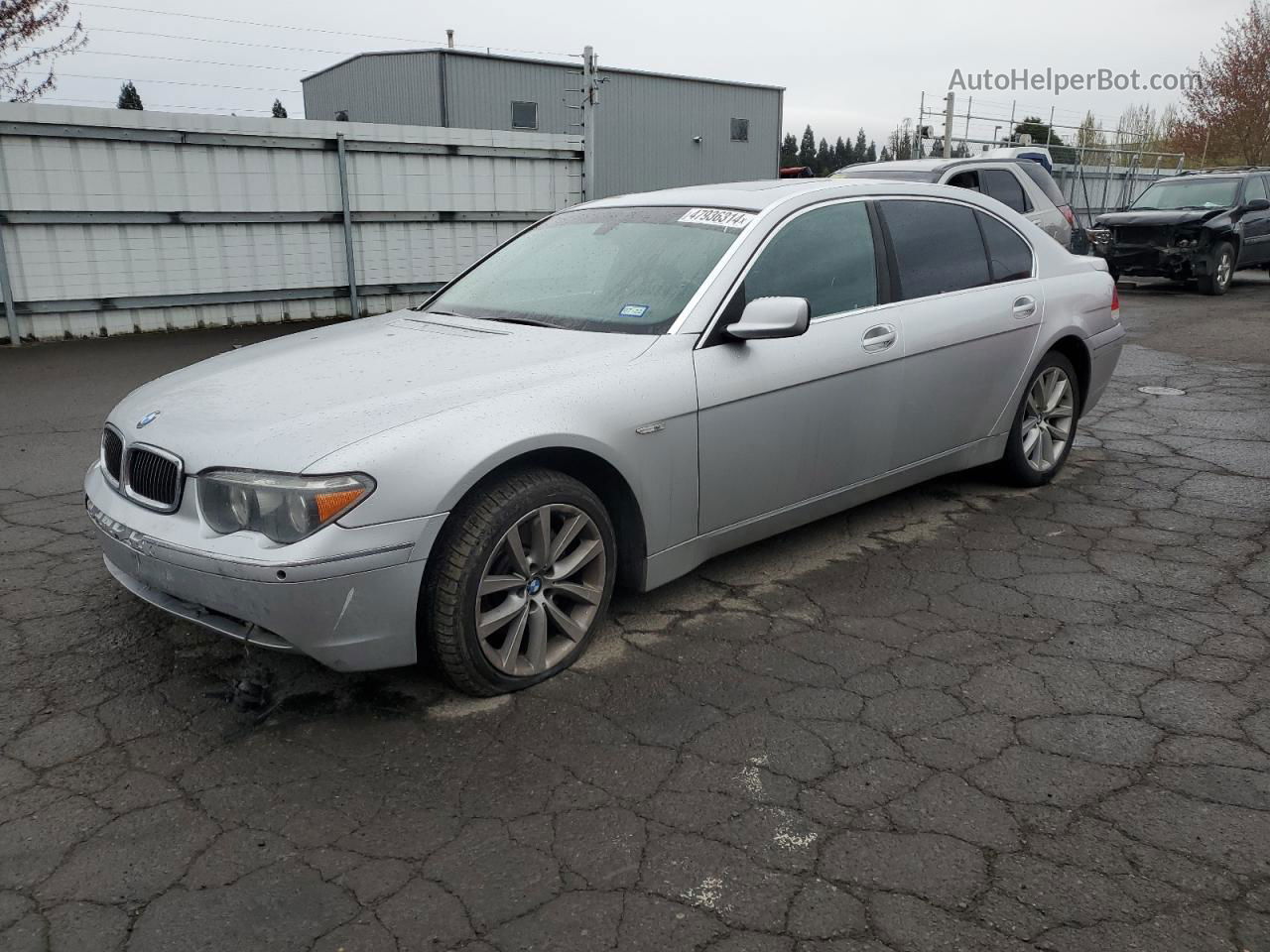 2004 Bmw 745 Li Silver vin: WBAGN63484DS49160