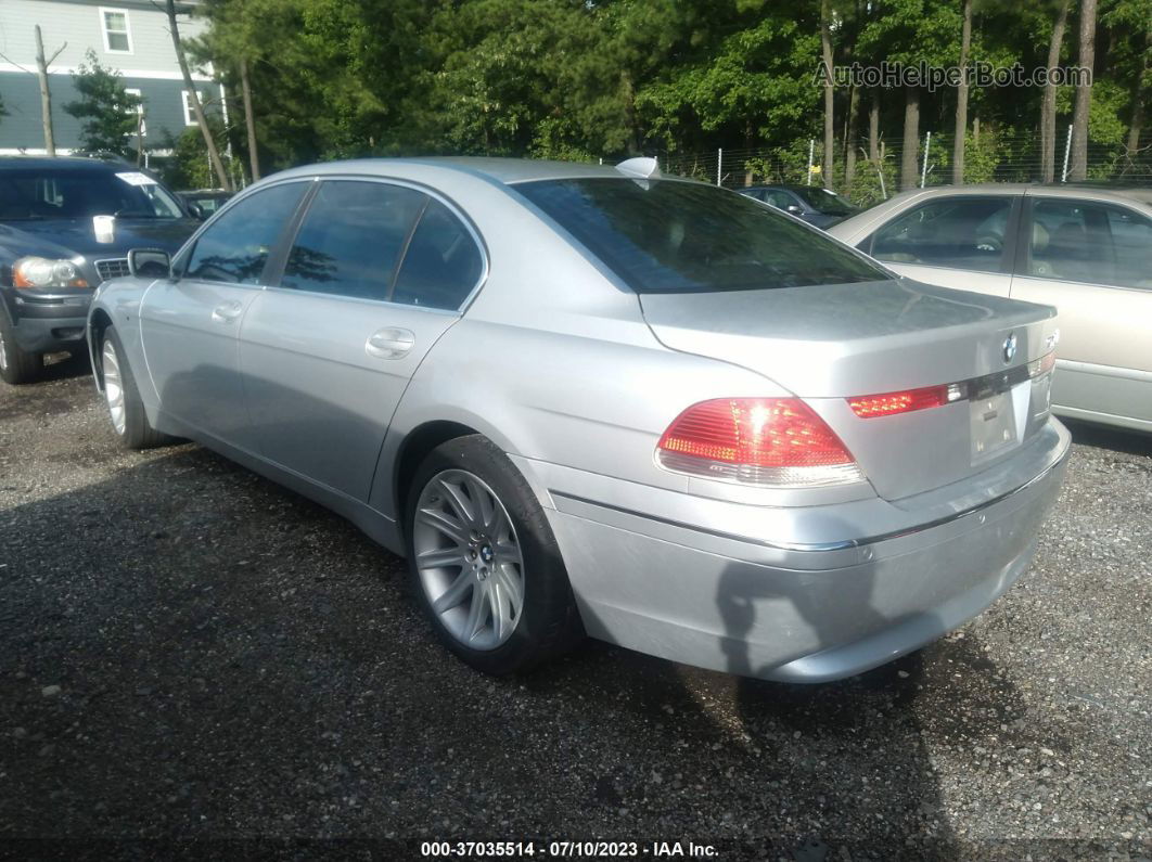 2004 Bmw 7 Series 745li Silver vin: WBAGN63494DS47143